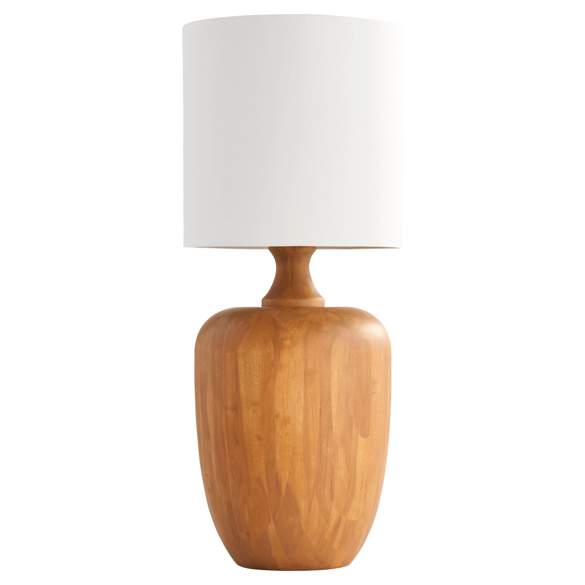 Cyan Design 11744 Egg Table Lamp - Natural Wood, White Linen Shade