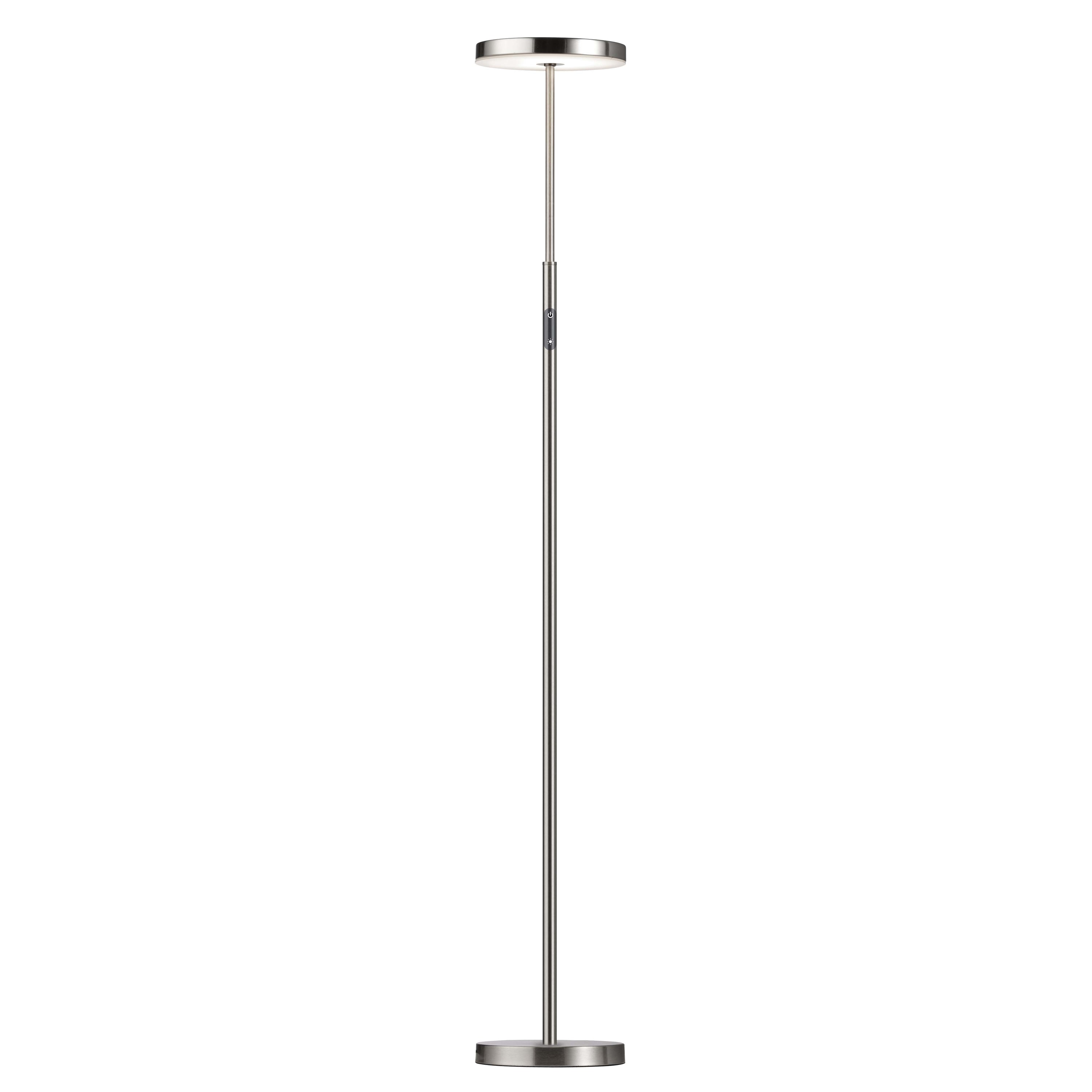 Dainolite FCE-5430LEDF-SN 30W Floor Lamp Satin Nickel with White Acrylic Diffuser