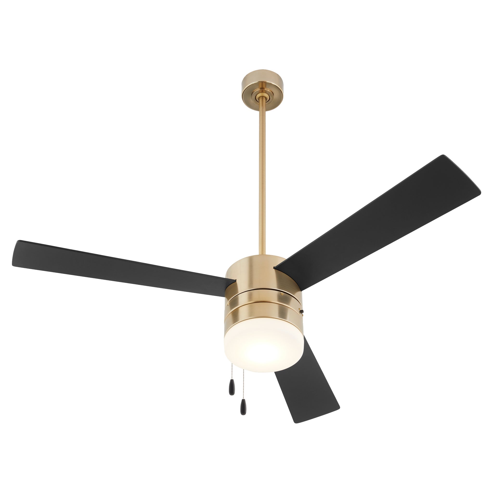 Oxygen Allegro 3-119-40 Pull Chain Ceiling Fan - Aged Brass, Black