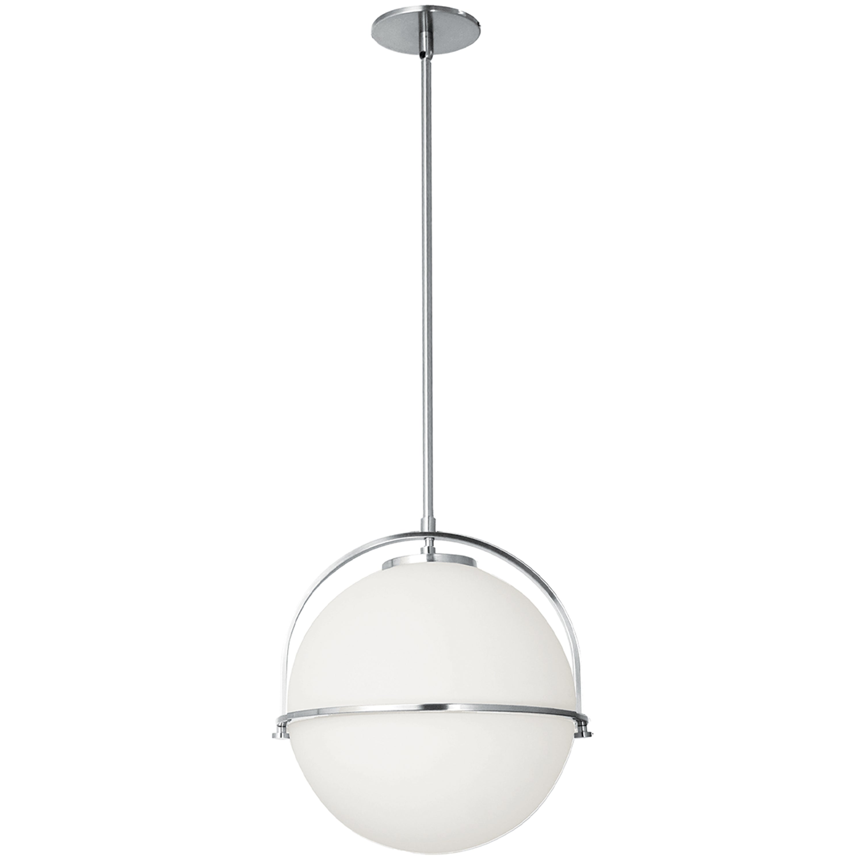 Dainolite PAO-131P-PC 1 Light Incandescent Pendant Polished Chrome with White Opal Glass