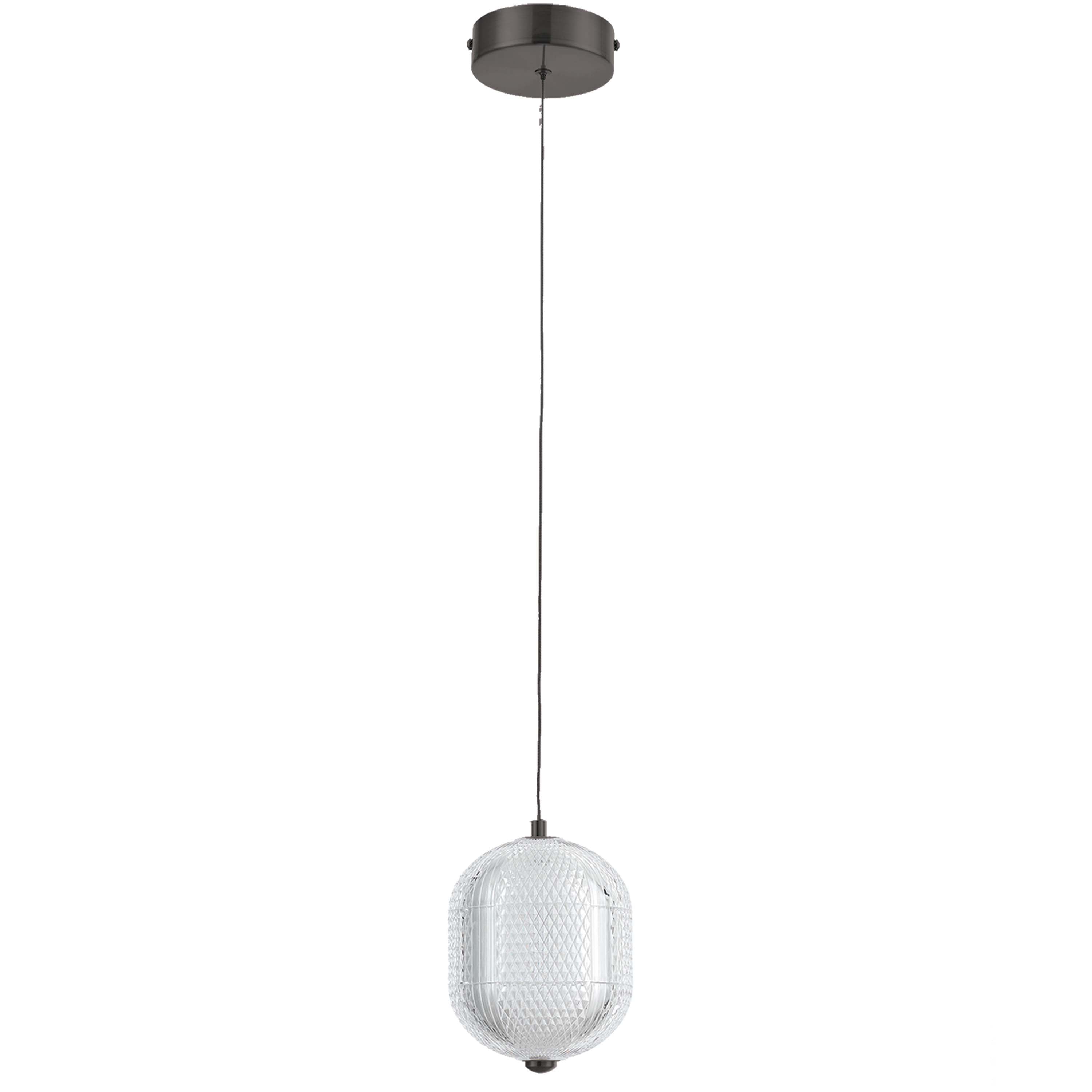 Dainolite PRI-67LEDP-MB 7.5W Pendant Matte Black with Clear Acrylic Diffuser