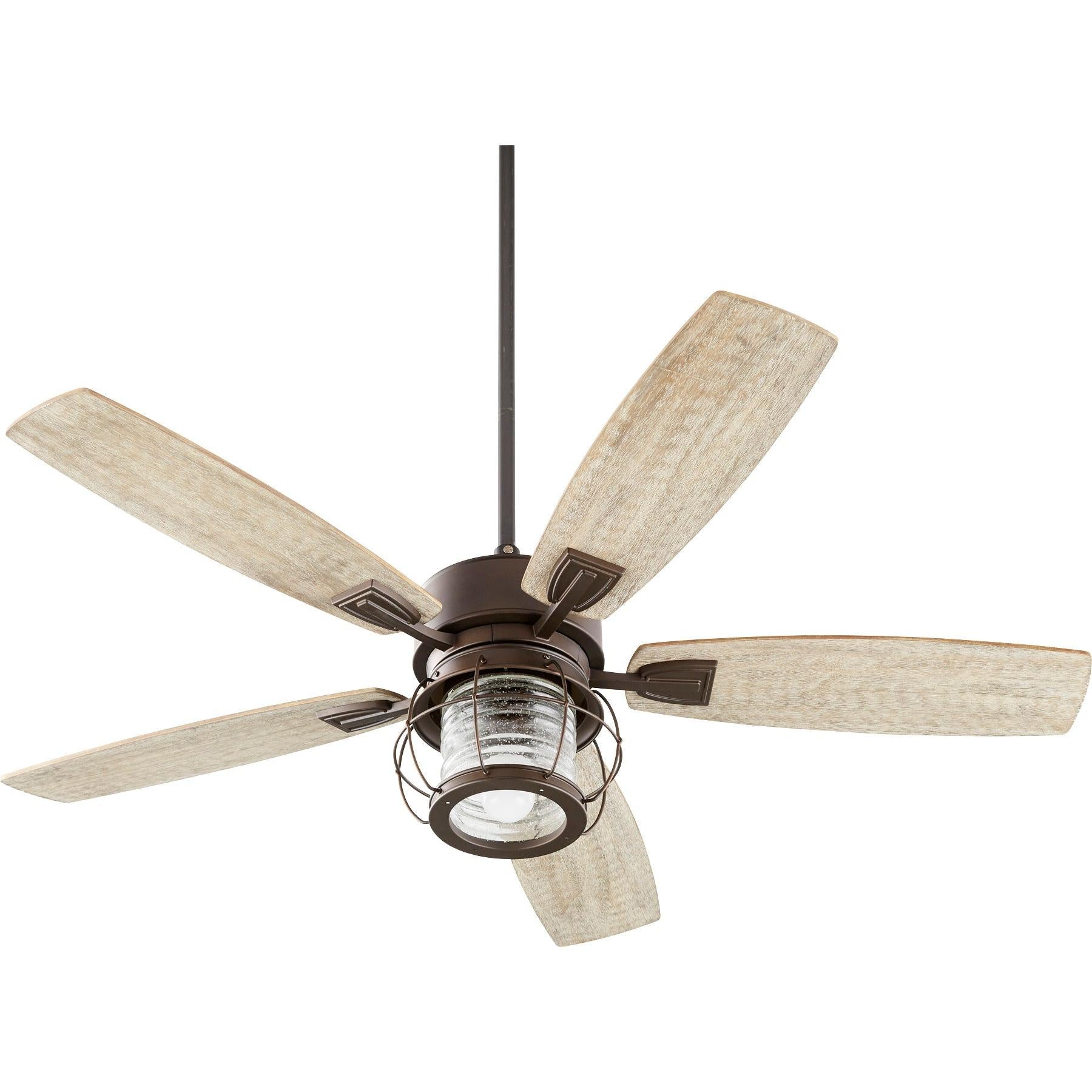 Quorum Galveston 3525-86 Modern Farmhouse Ceiling Fan, 52 inch, Indoor - Oiled Bronze, Weathered Oak