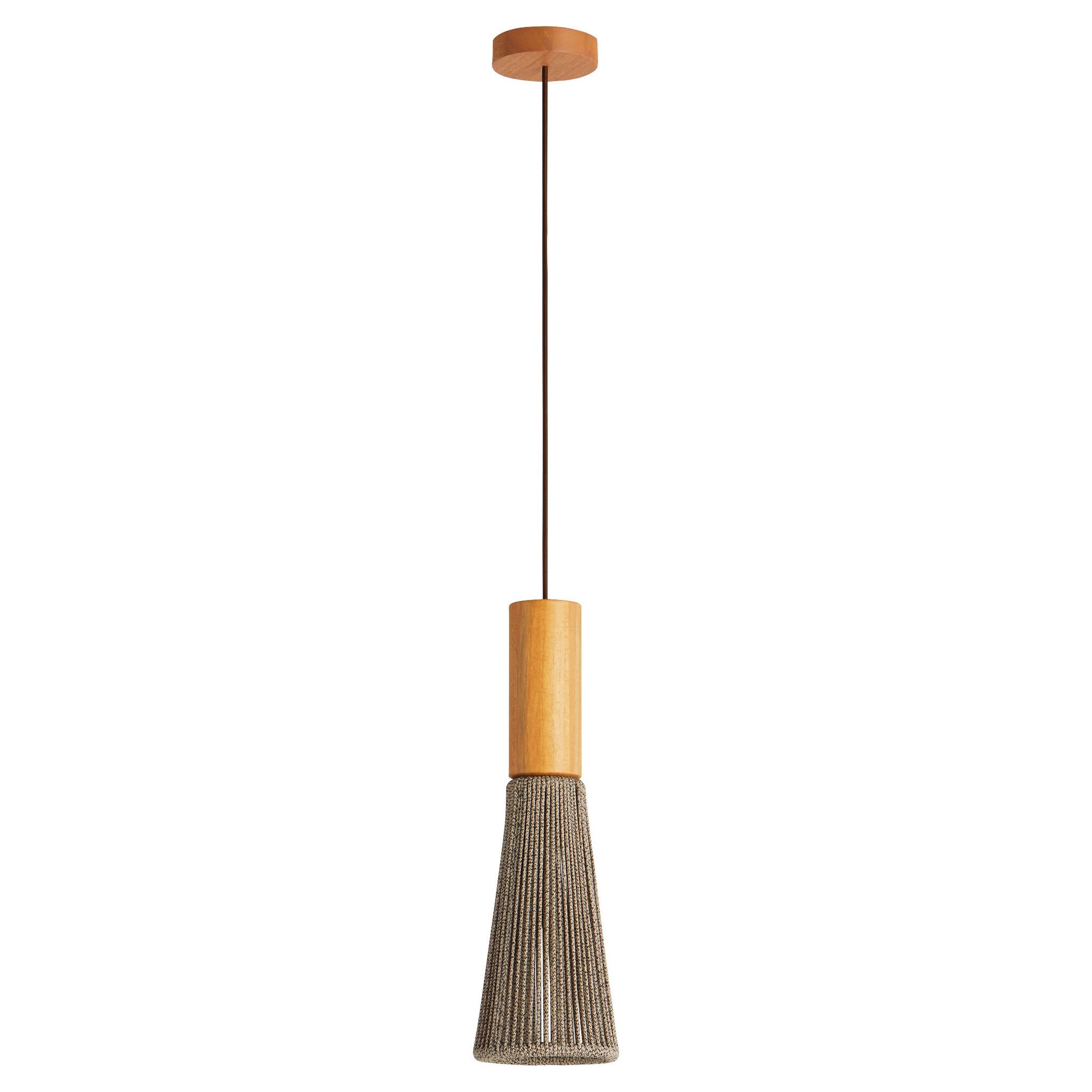 Cyan Design ORLA 11747 Nautical Pendant Light, 3000K LED - Medium Brown Grandis Wood, Nautical Rope
