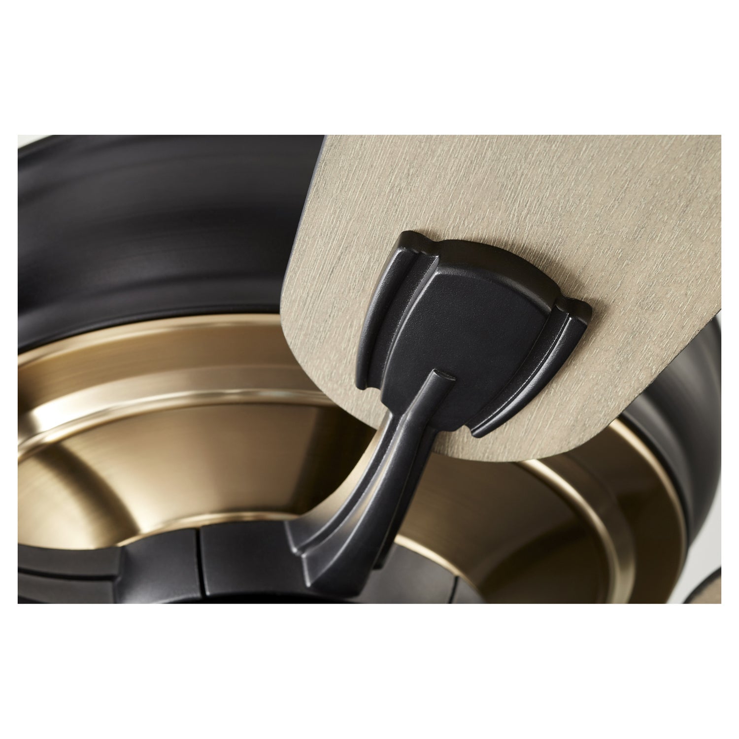 Quorum Gamble 50605-69 Ceiling Fan - Textured Black W/ Aged Brass