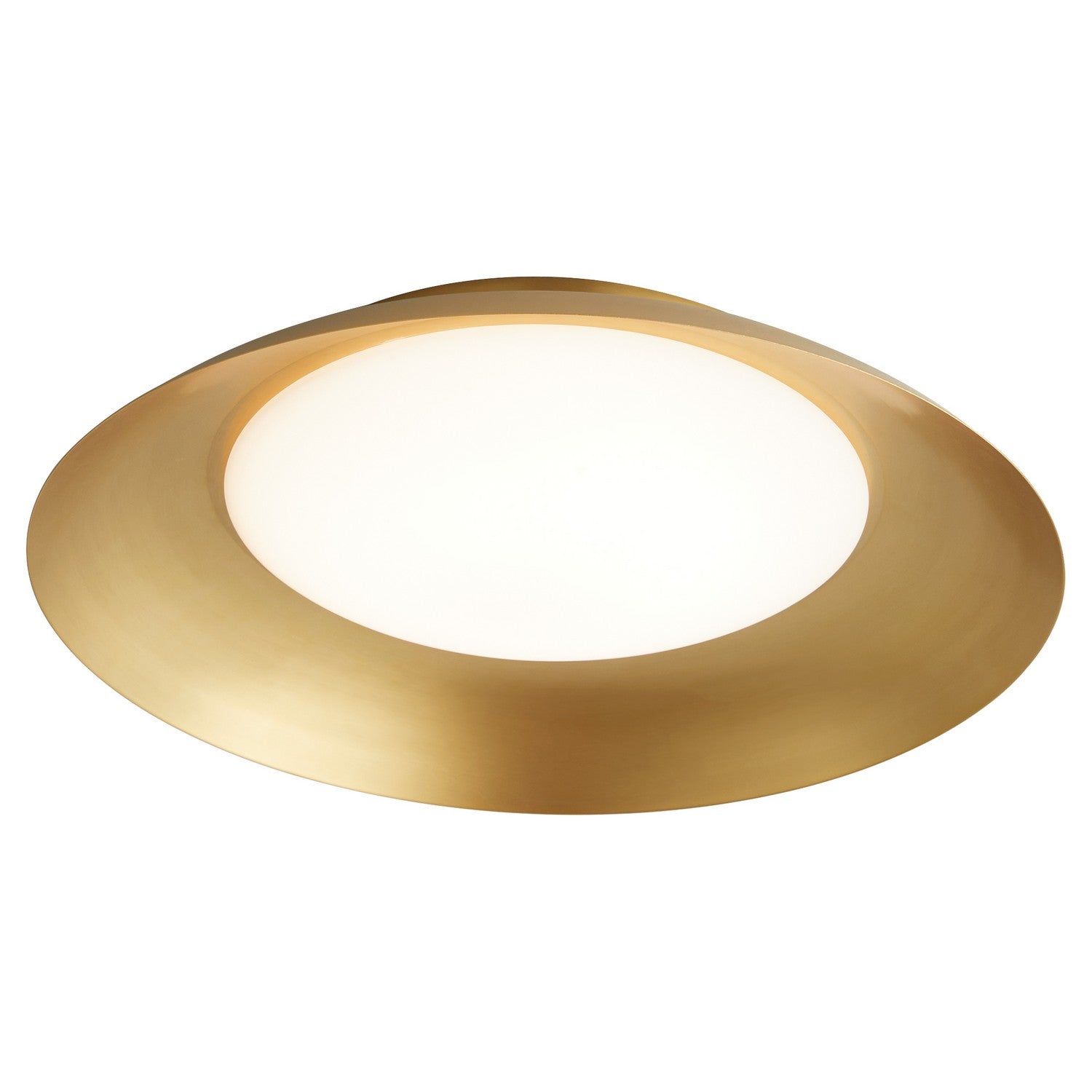 Oxygen Bongo 3-679-40 Gold Flush Ceiling Light Fixture - Aged Brass