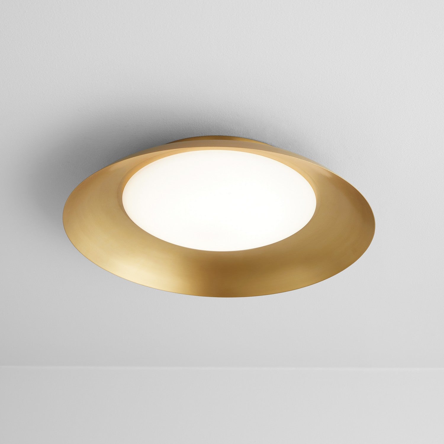 Oxygen Bongo 3-679-40 Gold Flush Ceiling Light Fixture - Aged Brass