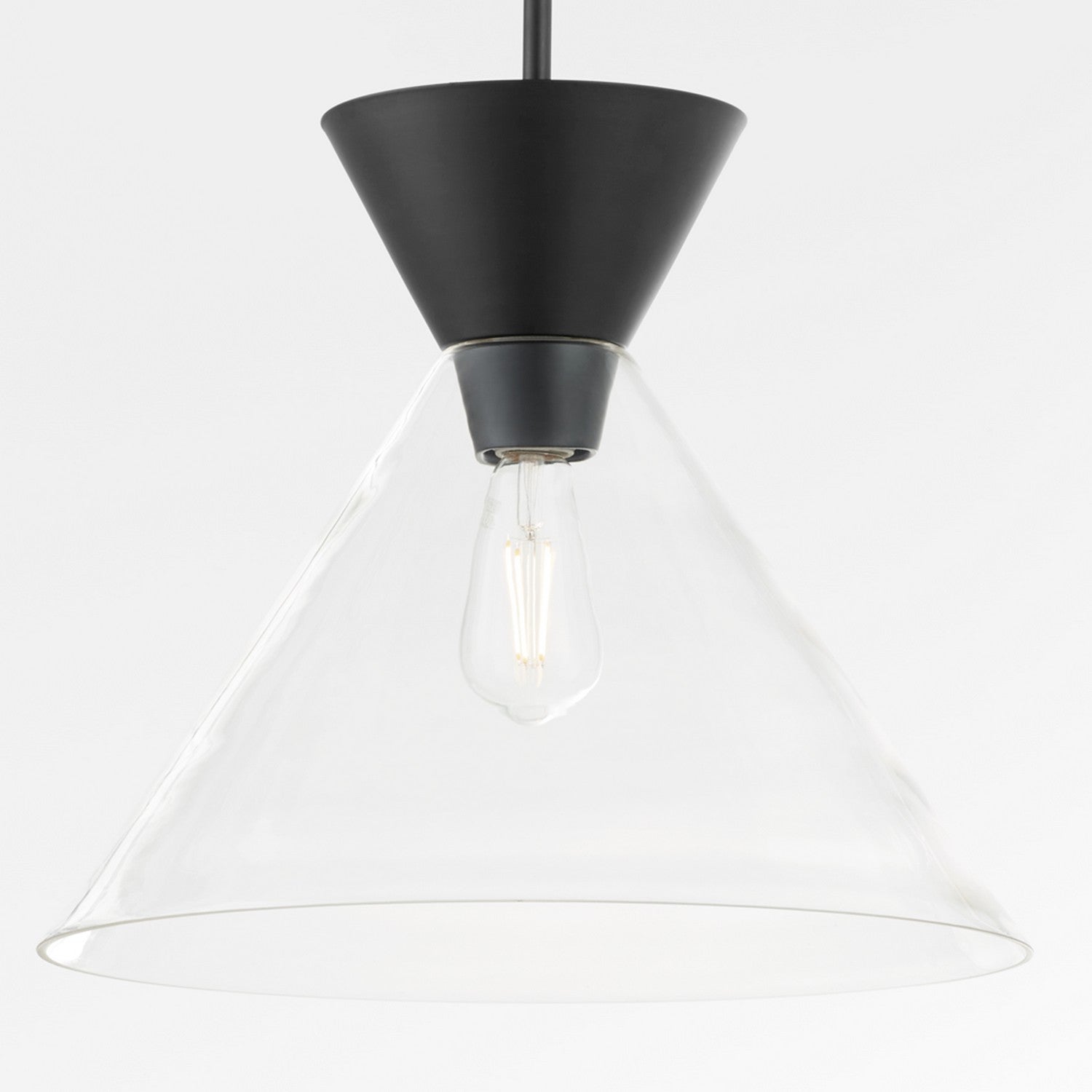 Quorum Beldar 8119-259 Pendant - Matte Black W/ Clear Glass