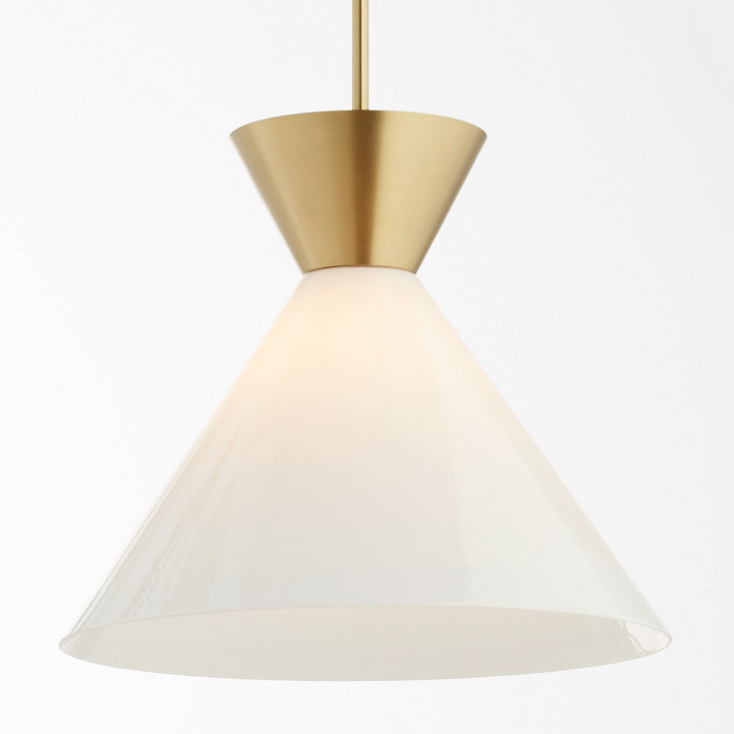 Quorum Beldar 8119-80 Pendant - Aged Brass W/ Gloss Opal