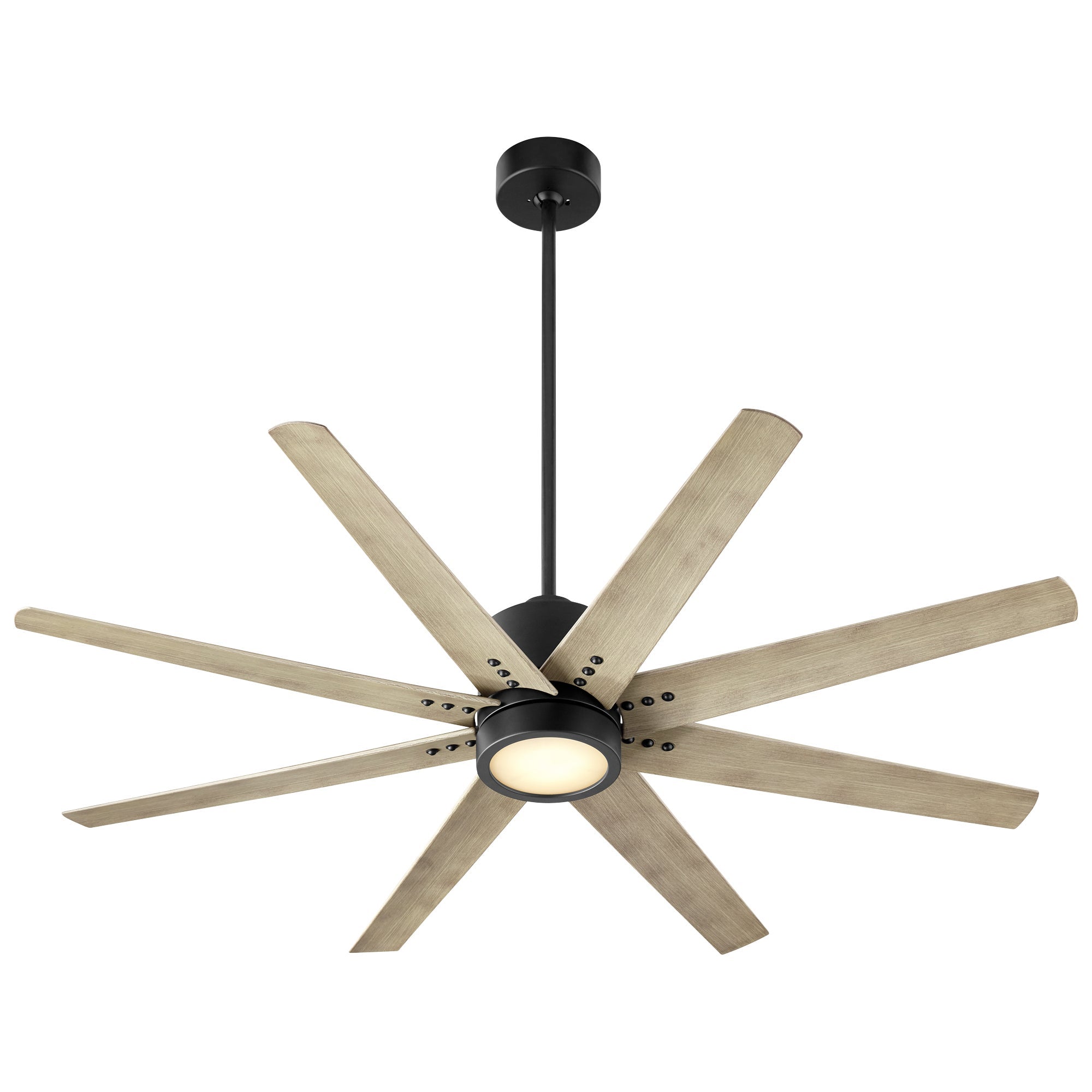 Oxygen by Quorum FLEET 3-112-15 Ceiling Fan with Remote 56 inch 8 Blade - Black, Weathered Oak