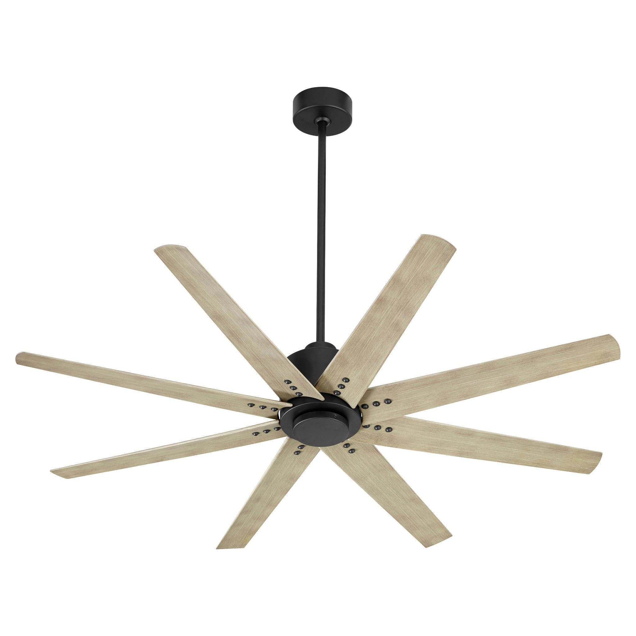Oxygen by Quorum FLEET 3-112-15 Ceiling Fan with Remote 56 inch 8 Blade - Black, Weathered Oak