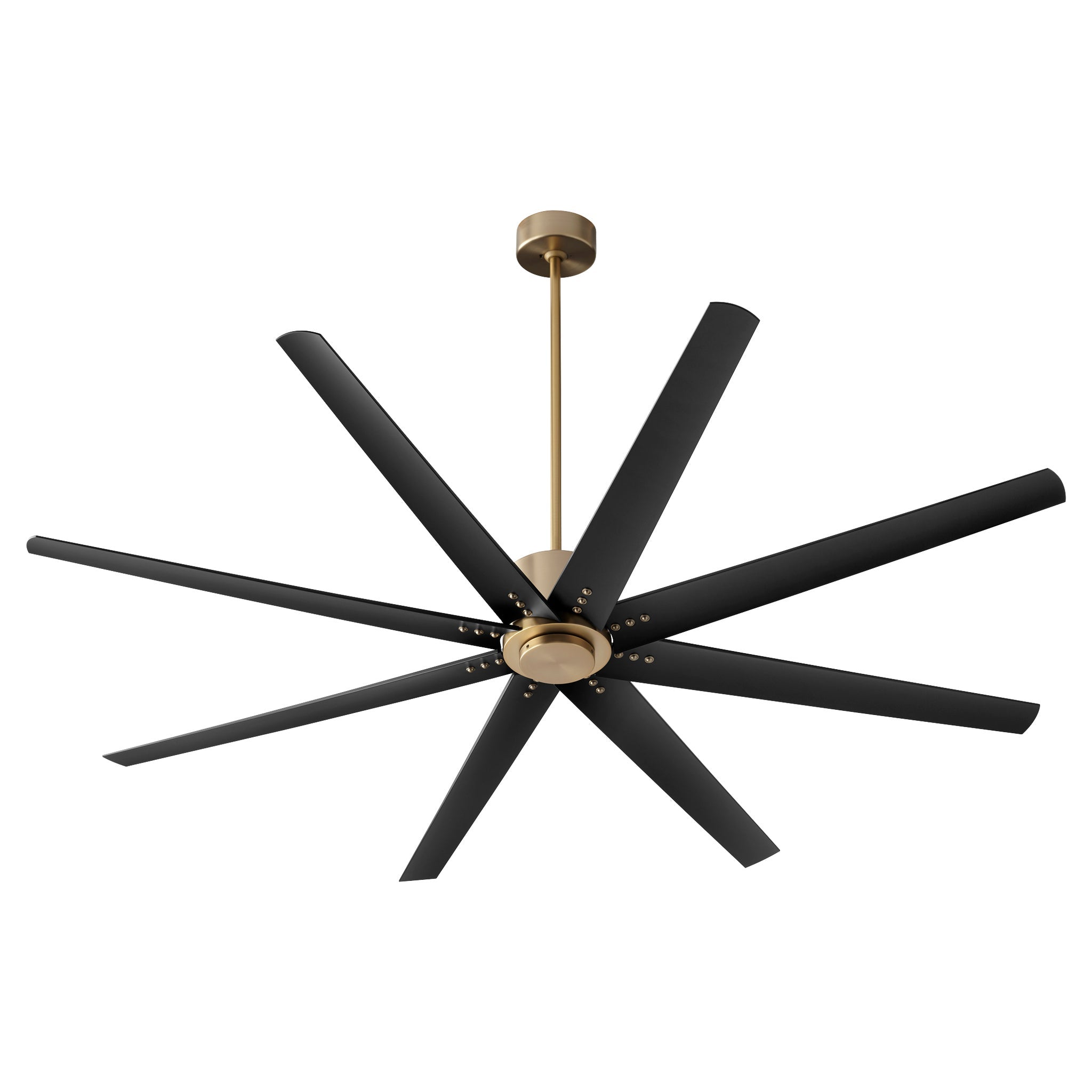 Oxygen FLEET 3-108-40 Ceiling Fan 72 Inch 8 Blade with Remote - Aged Brass, Black