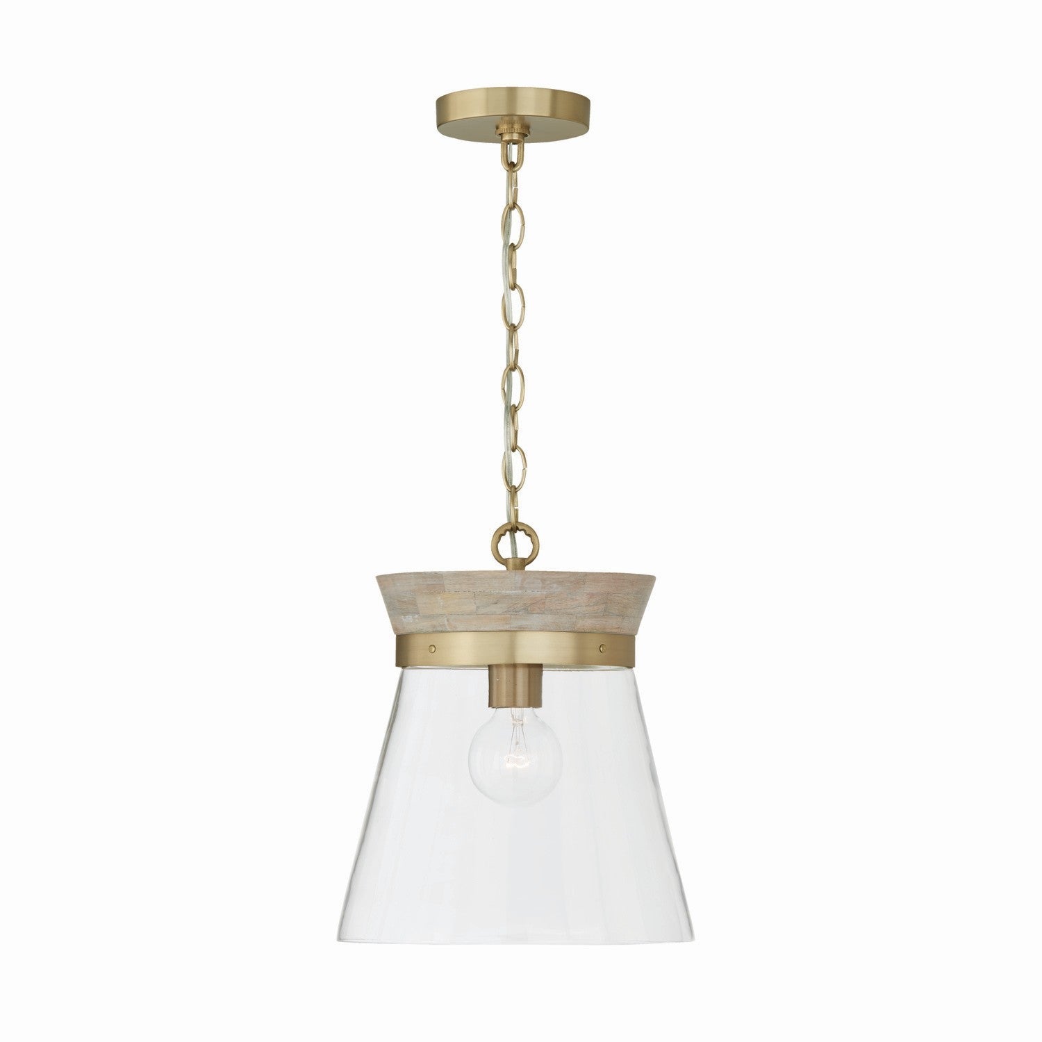 Capital Finn 347311WS Pendant Light - White Wash and Matte Brass