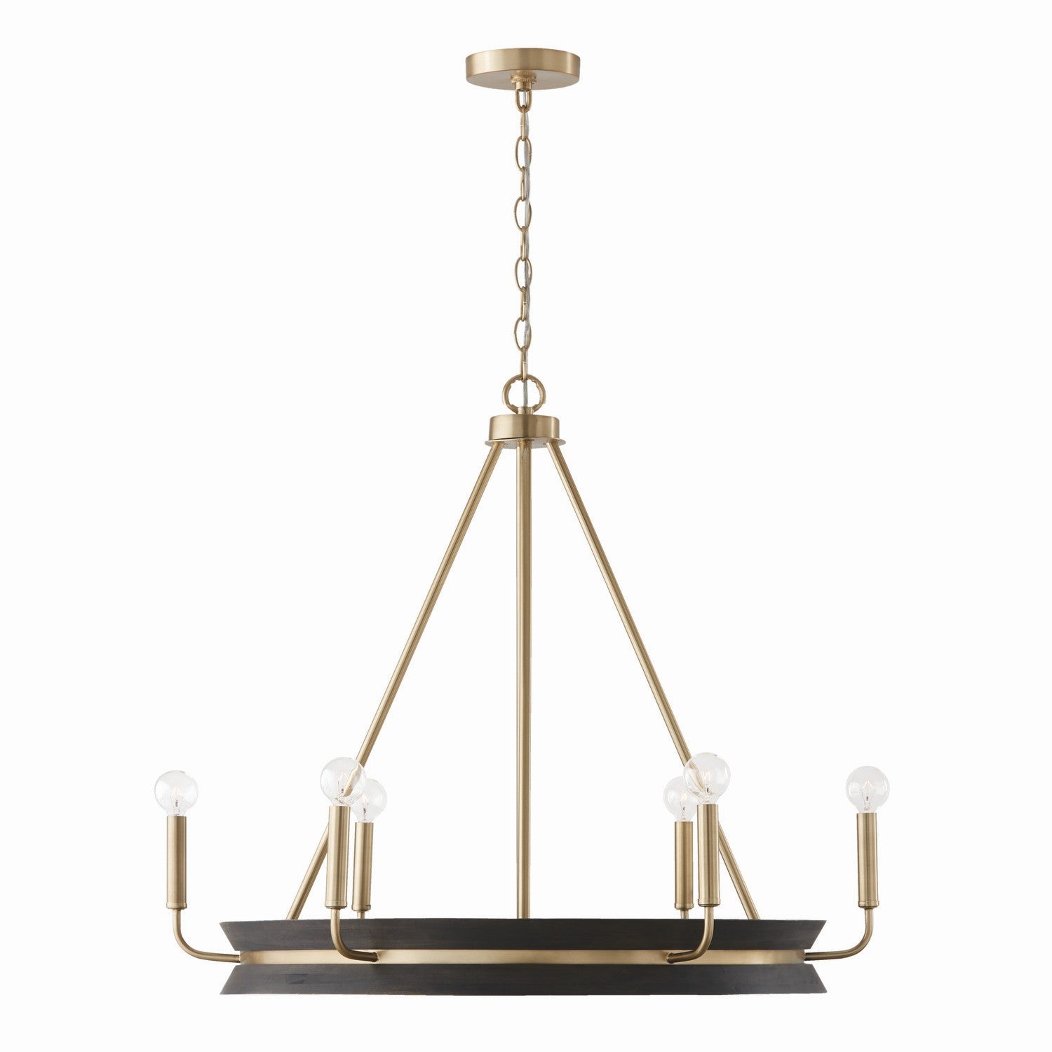 Capital Finn 447361KR Chandelier Light - Black Stain and Matte Brass