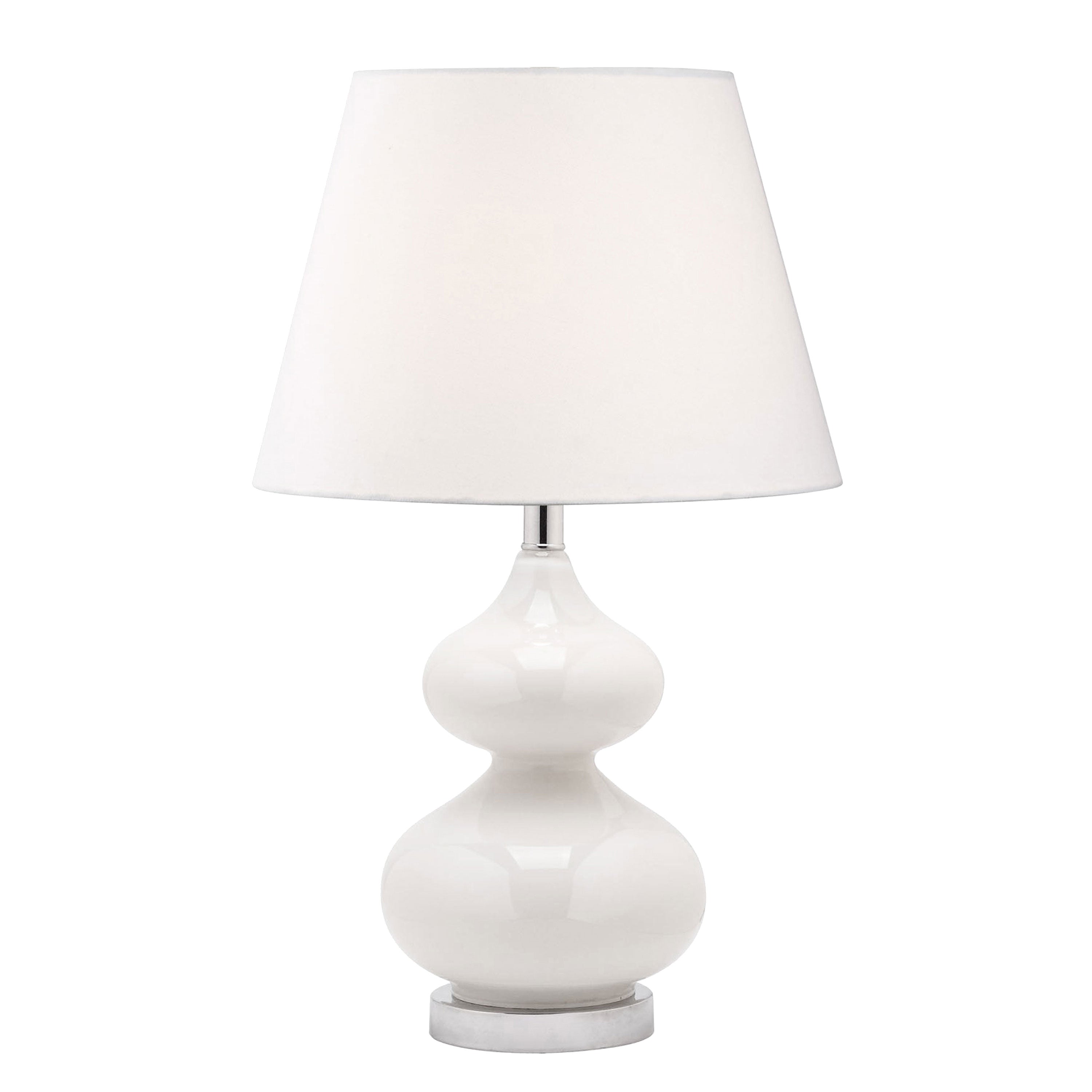 Dainolite Transitional - 180T-WH - 1 Light Table Lamp White Glass Finish with White Shade - White