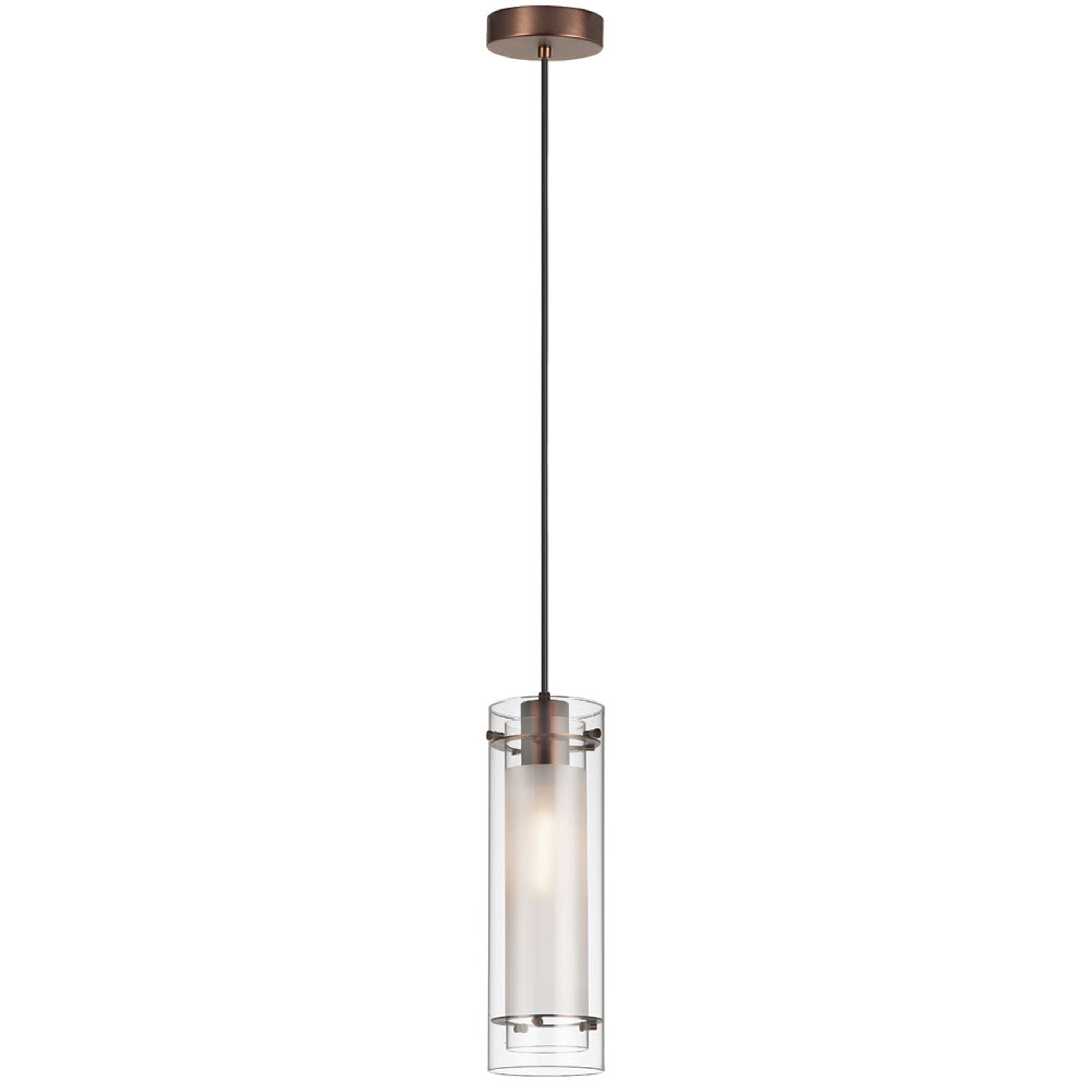 Dainolite Pasha - 22152-CF-OBB - 1 Light Pendant, Oil Brushed Bronze Finish, Clear Frosted Glass - Oil Brushed Bronze