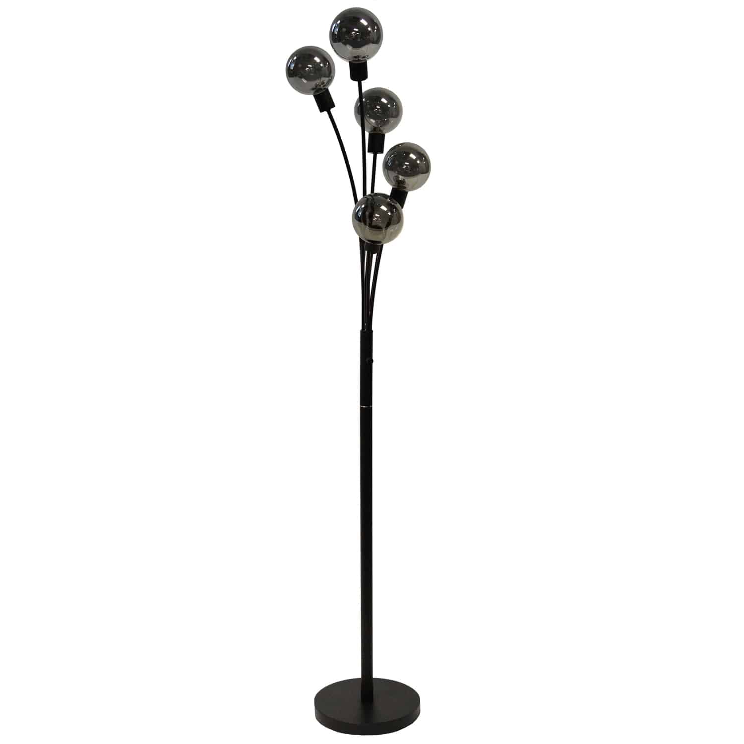 Dainolite Transitional - 306F-BK - 5 Light Floor Lamp Black Finish with Smoked Glass - Black