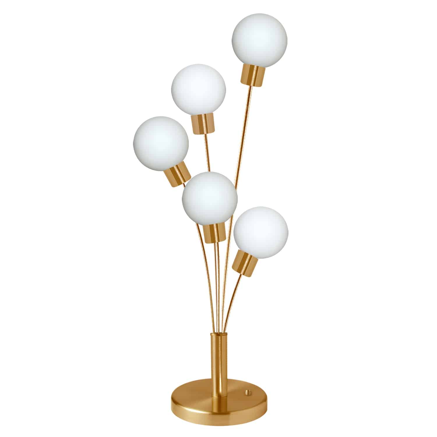 Dainolite Transitional - 306T-AGB - 5 Light Table Lamp Aged Brass Finish with White Glass - Aged Brass