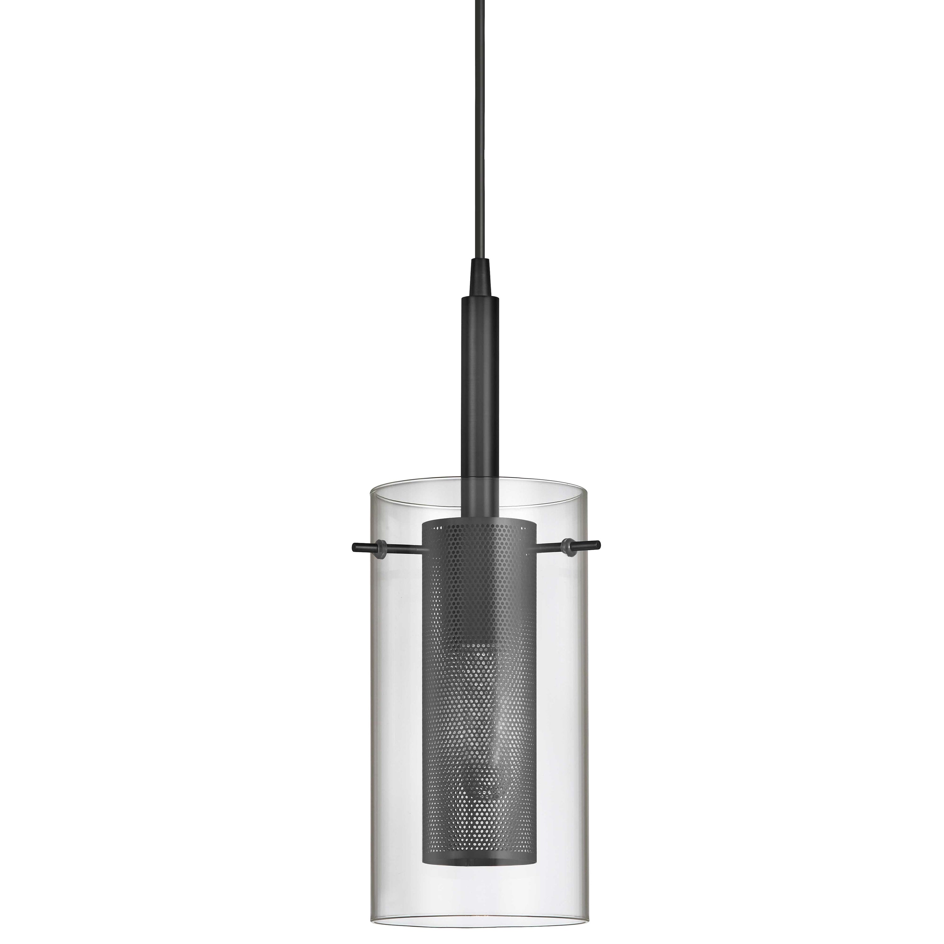 Dainolite Percy - 30961-CM-MB - 1 Light Pendant, Matte Black with Clear Glass - Black