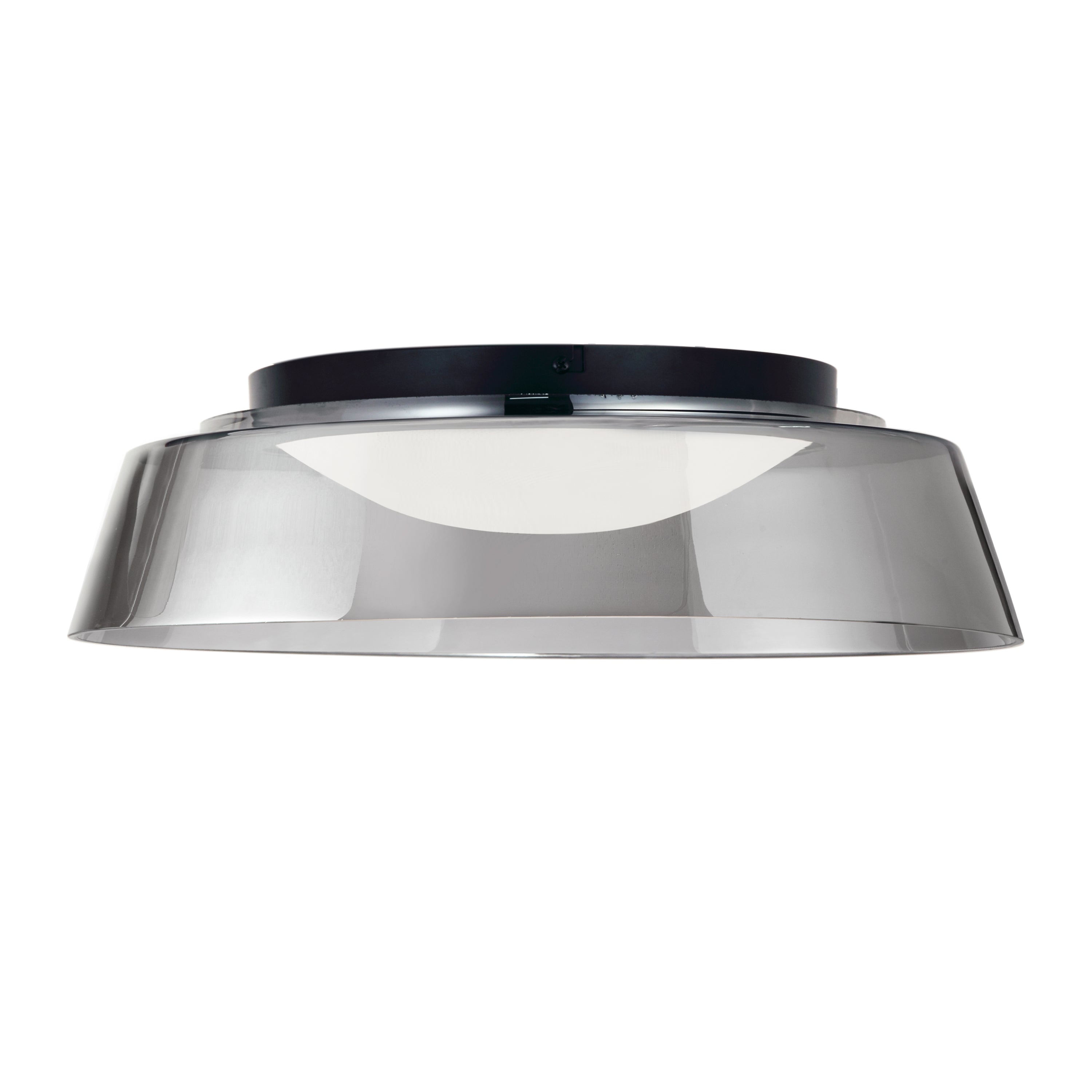 Dainolite Crawford - 3145-LEDFH18-SM-MB - 35W LED Flush Mount, Matte Black with Smoked Glass - Black