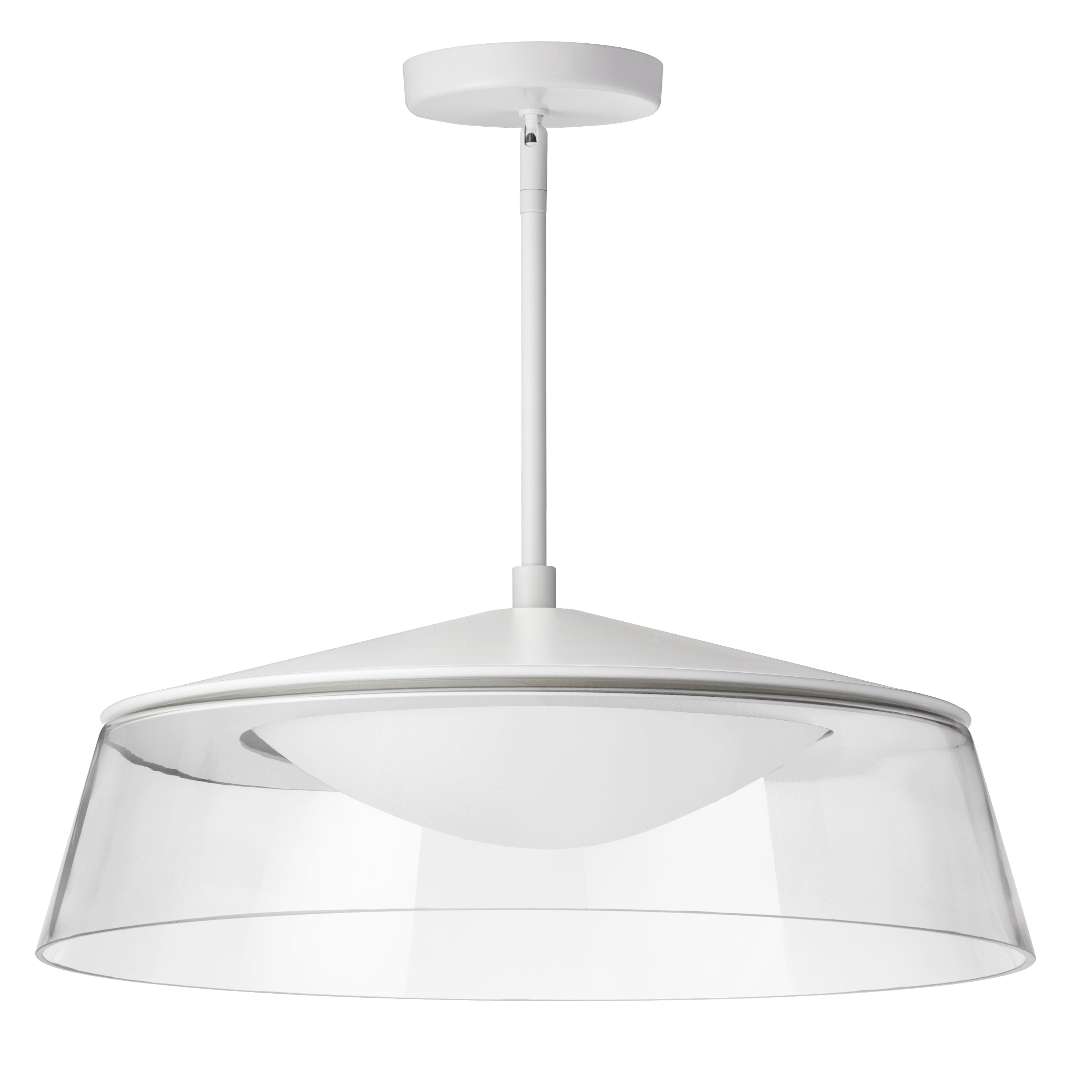 Dainolite Crawford - 3145-LEDP18-CL-MW - 35W LED Pendant Matte White Finish with Clear Glass - White