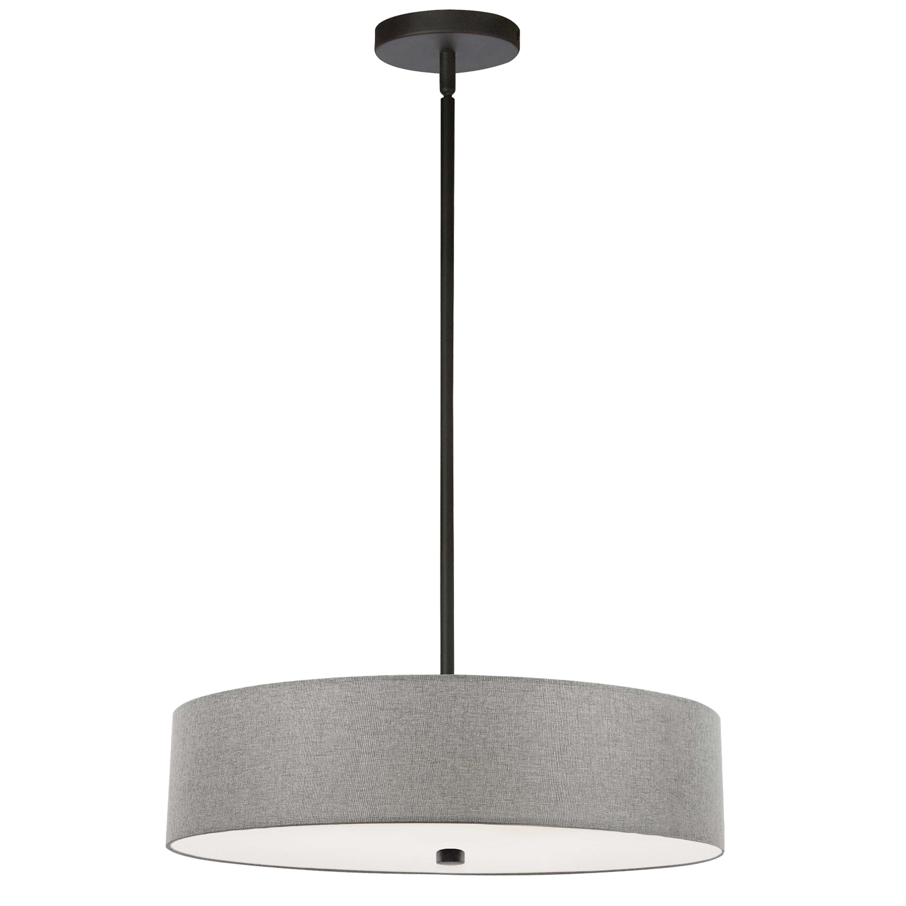 Dainolite Everly - 571-204P-MB-GRY - 4 Light Pendant, Matte Black with Grey Shade - Grey