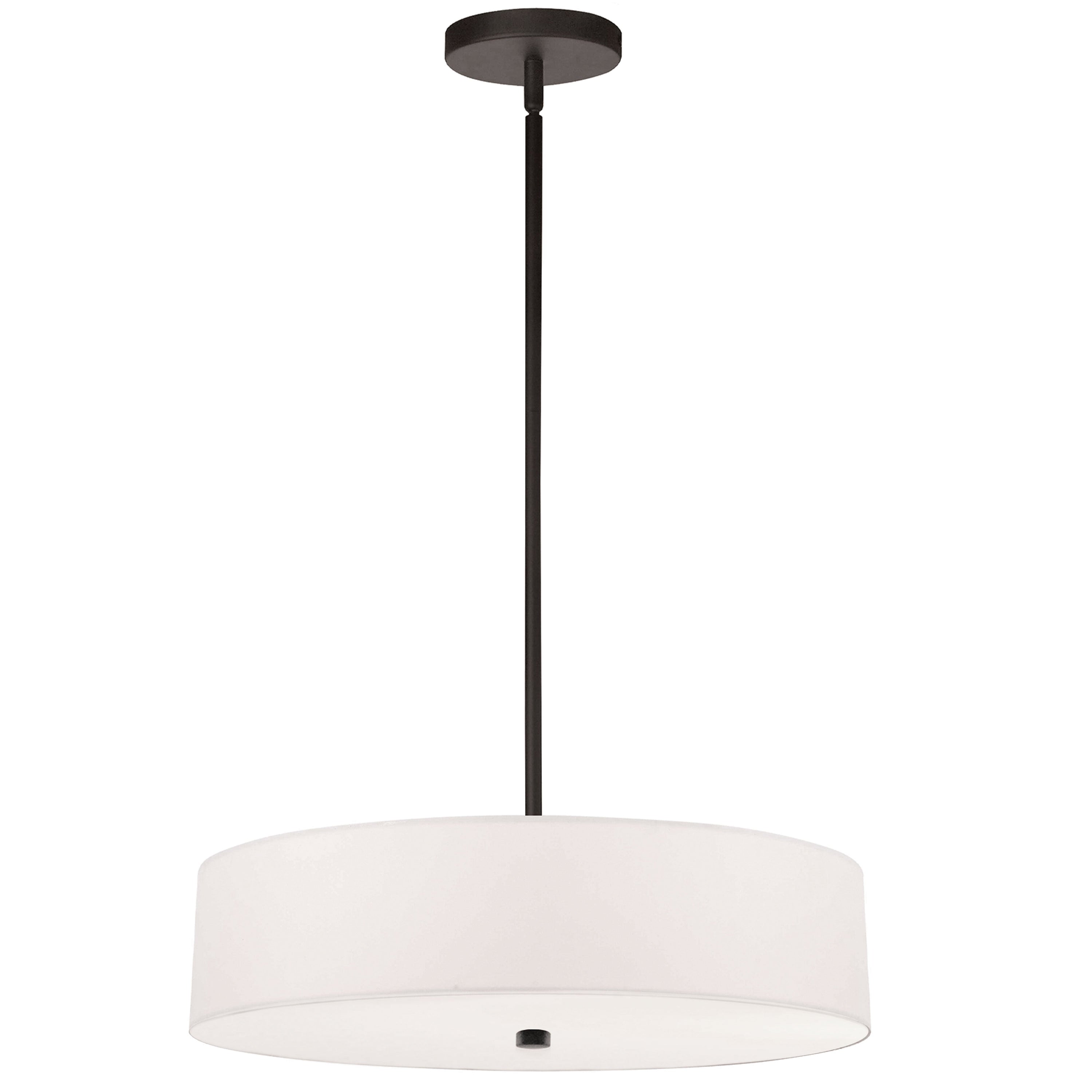 Dainolite Everly - 571-204P-MB-WH - 4 Light Pendant, Matte Black with White Shade - White