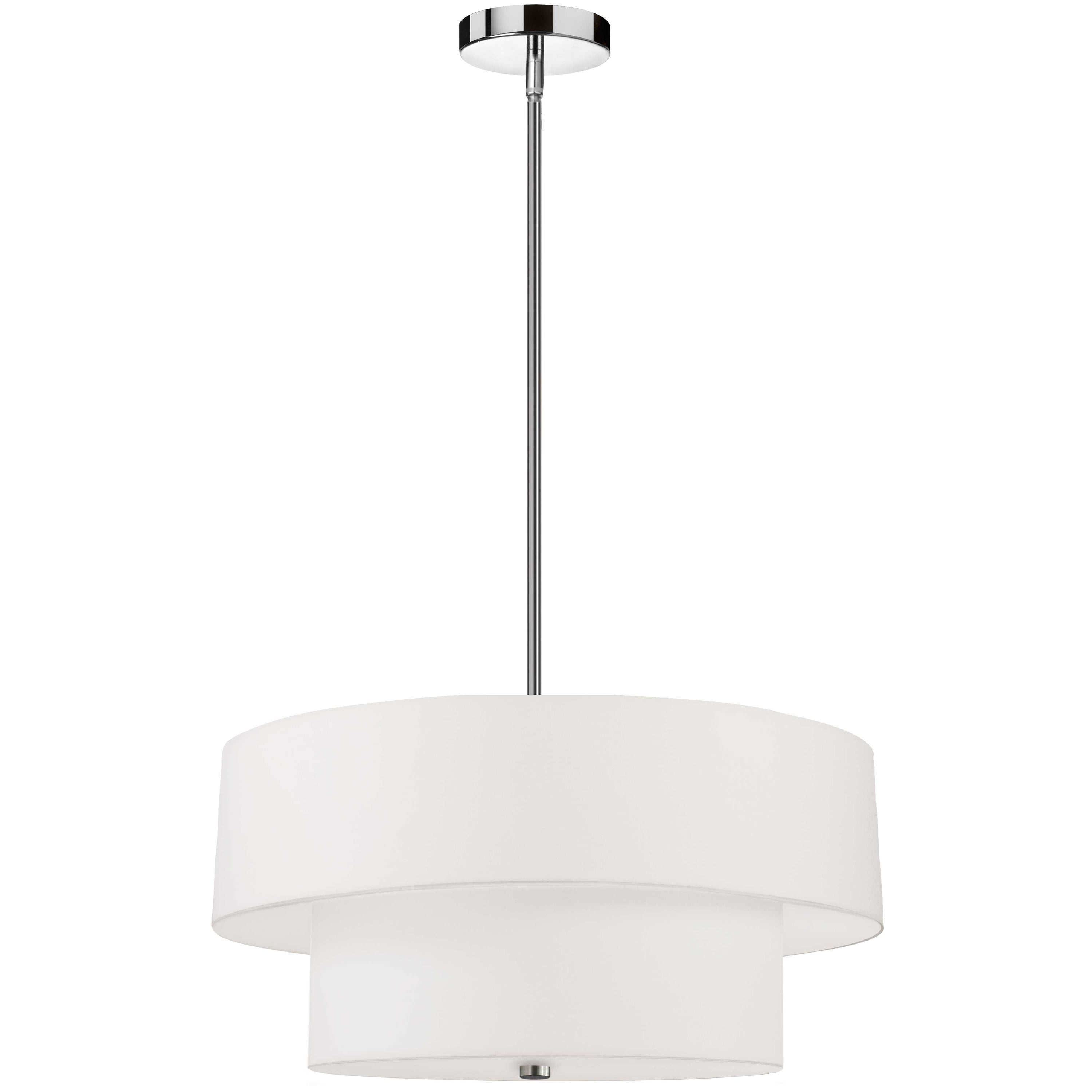 Dainolite Everly - 571-224P-PC-WH - 4 Light 2 Tier Pendant, Polished Chrome with White Shade - Polished Chrome