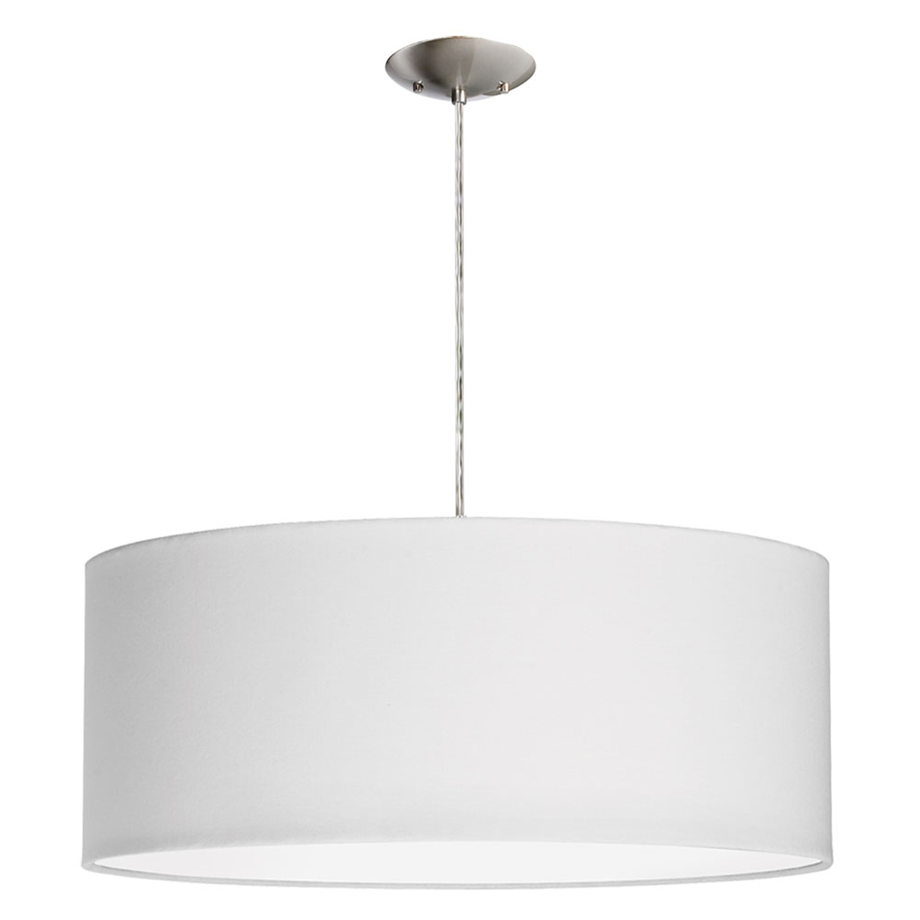 Dainolite Modern - 572210-SC-WH - 3 Light Drum Pendant with White Shade and Diffuser - Satin Chrome