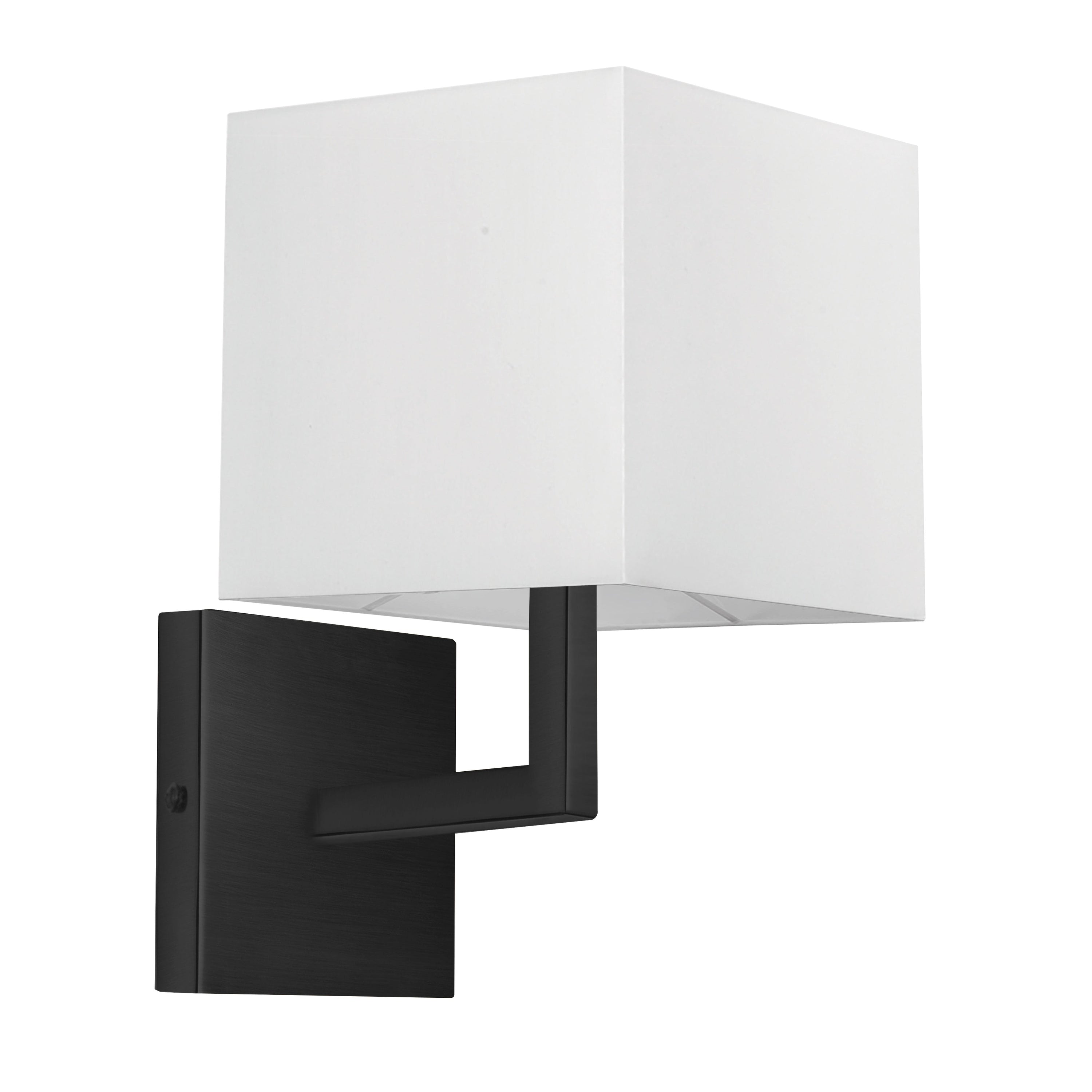 Dainolite Lucas - 77-1W-MB-WH - 1 Light Matte Black Wall Sconce w/ White Shade - Black