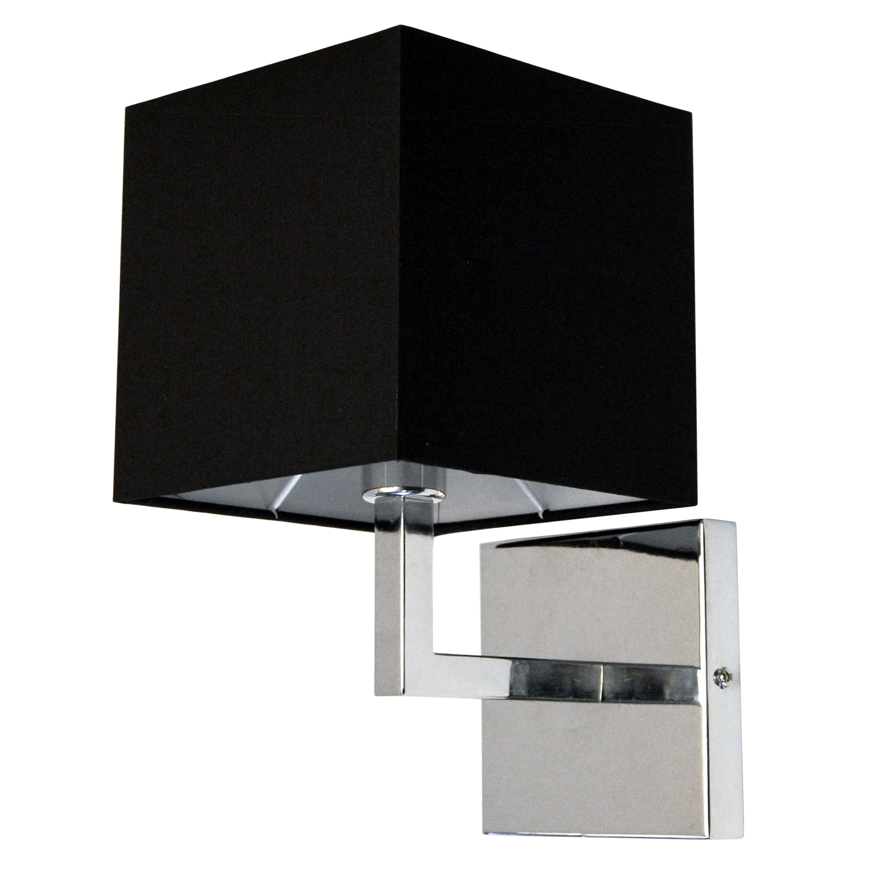 Dainolite Lucas - 77-1W-PC-BK - 1 Light Wall Sconce, Polished Chrome with Black Shade Finish - Polished Chrome