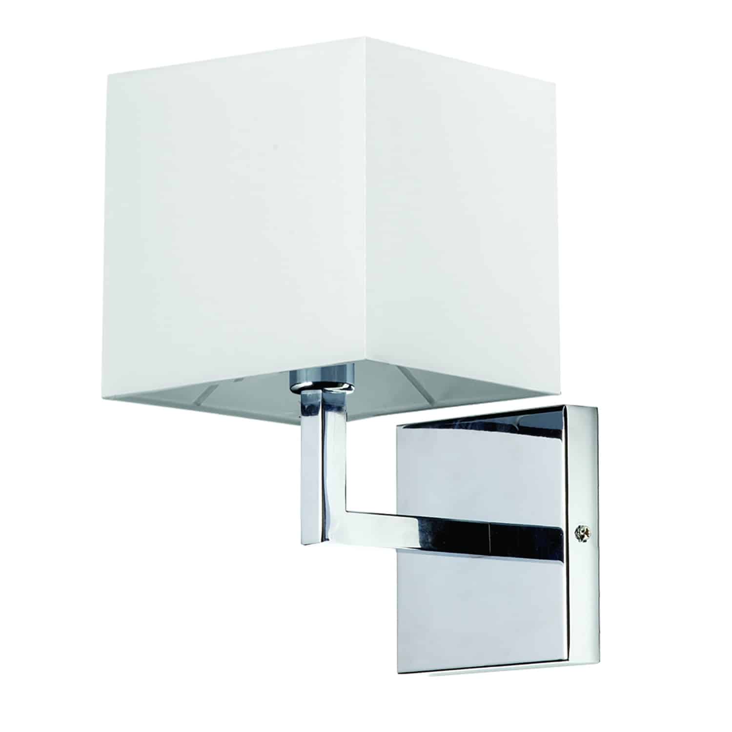 Dainolite Lucas - 77-1W-PC-WH - 1 Light Wall Sconce, Polished Chrome with White Shade Finish - Polished Chrome