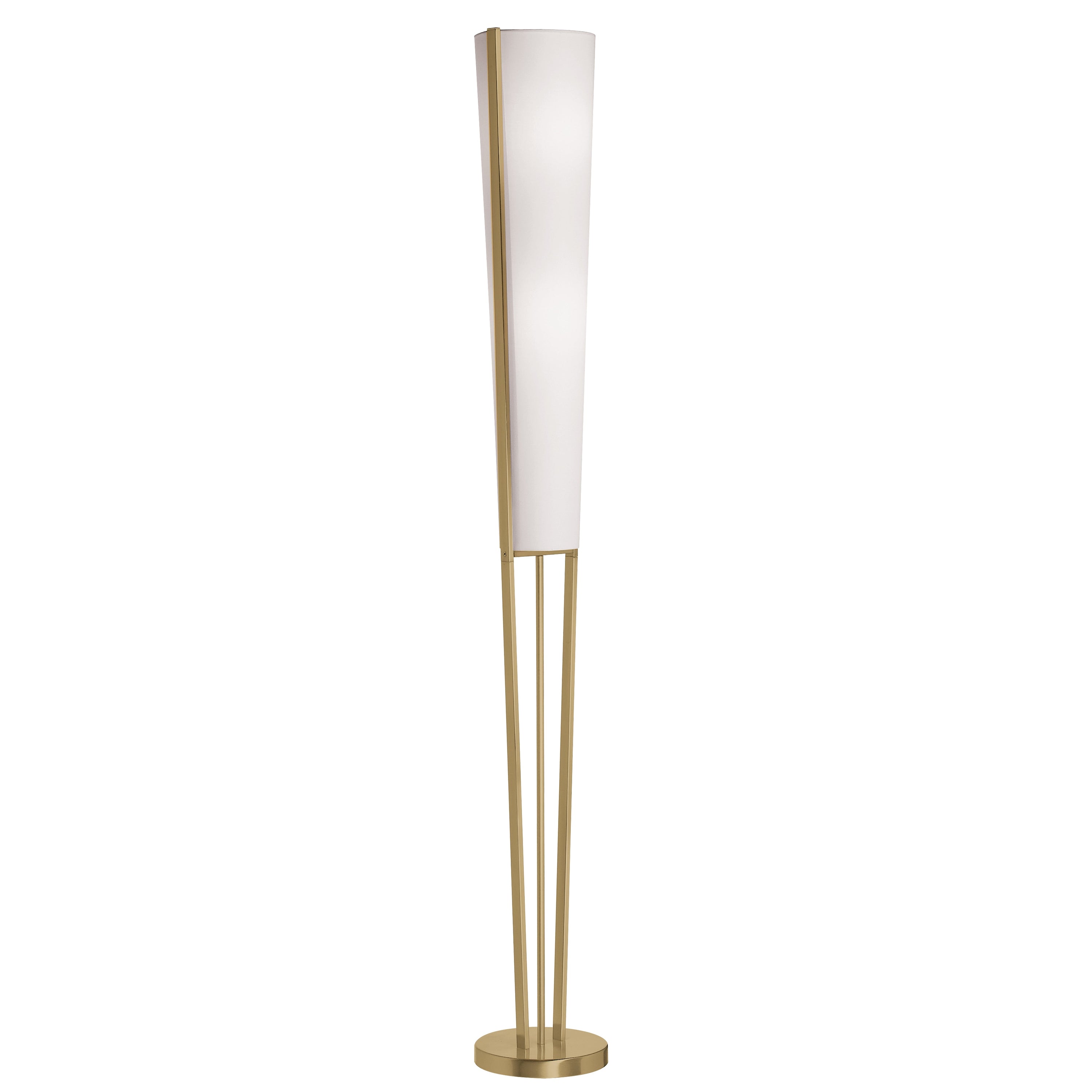 Dainolite Emotions - 83323F-AGB - 2 Light Floor Lamp, Aged Brass with White Shade - Aged Brass