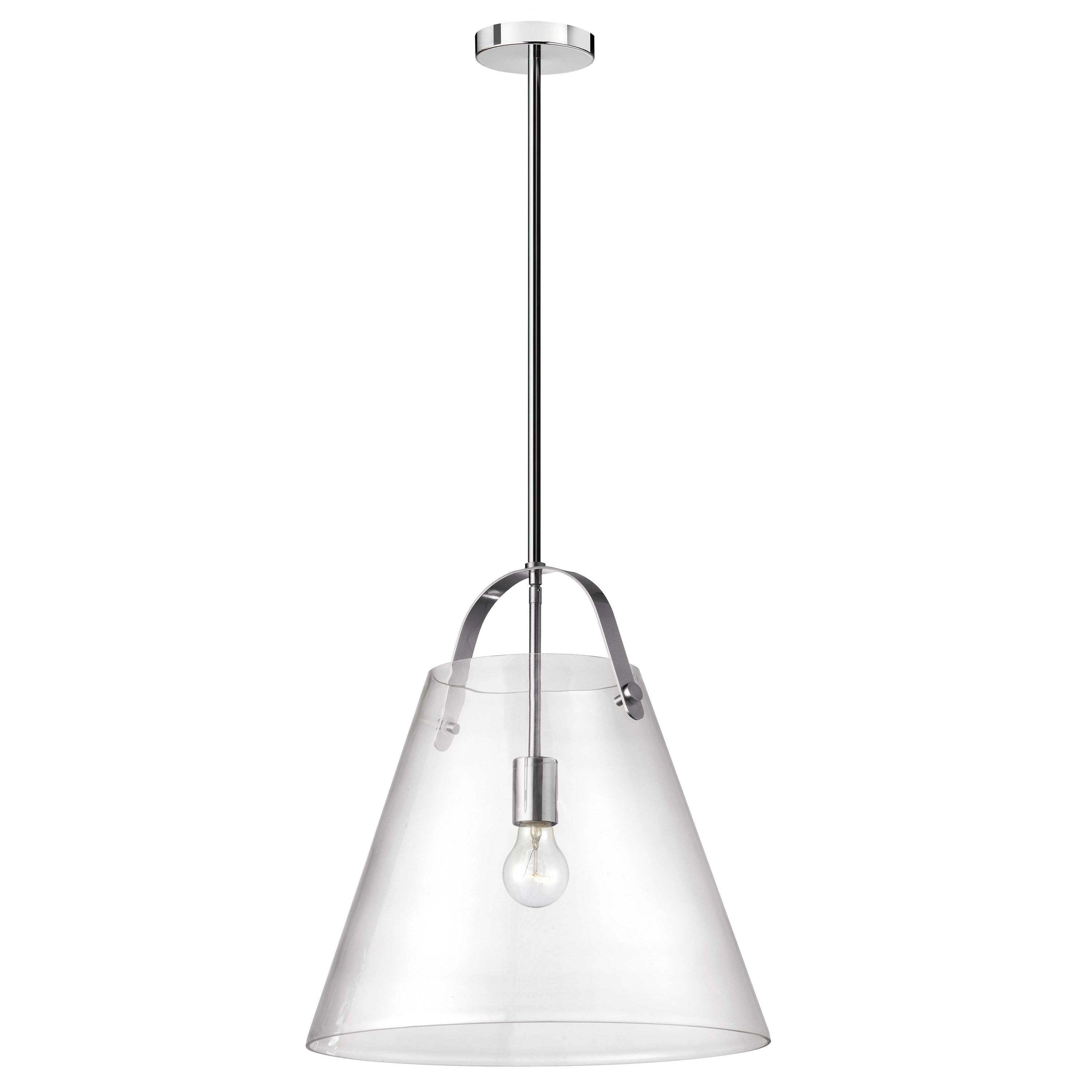 Dainolite Polly - 871-171P-PC - 1 Light Pendant, Polished Chrome w/ Clear Glass - Clear