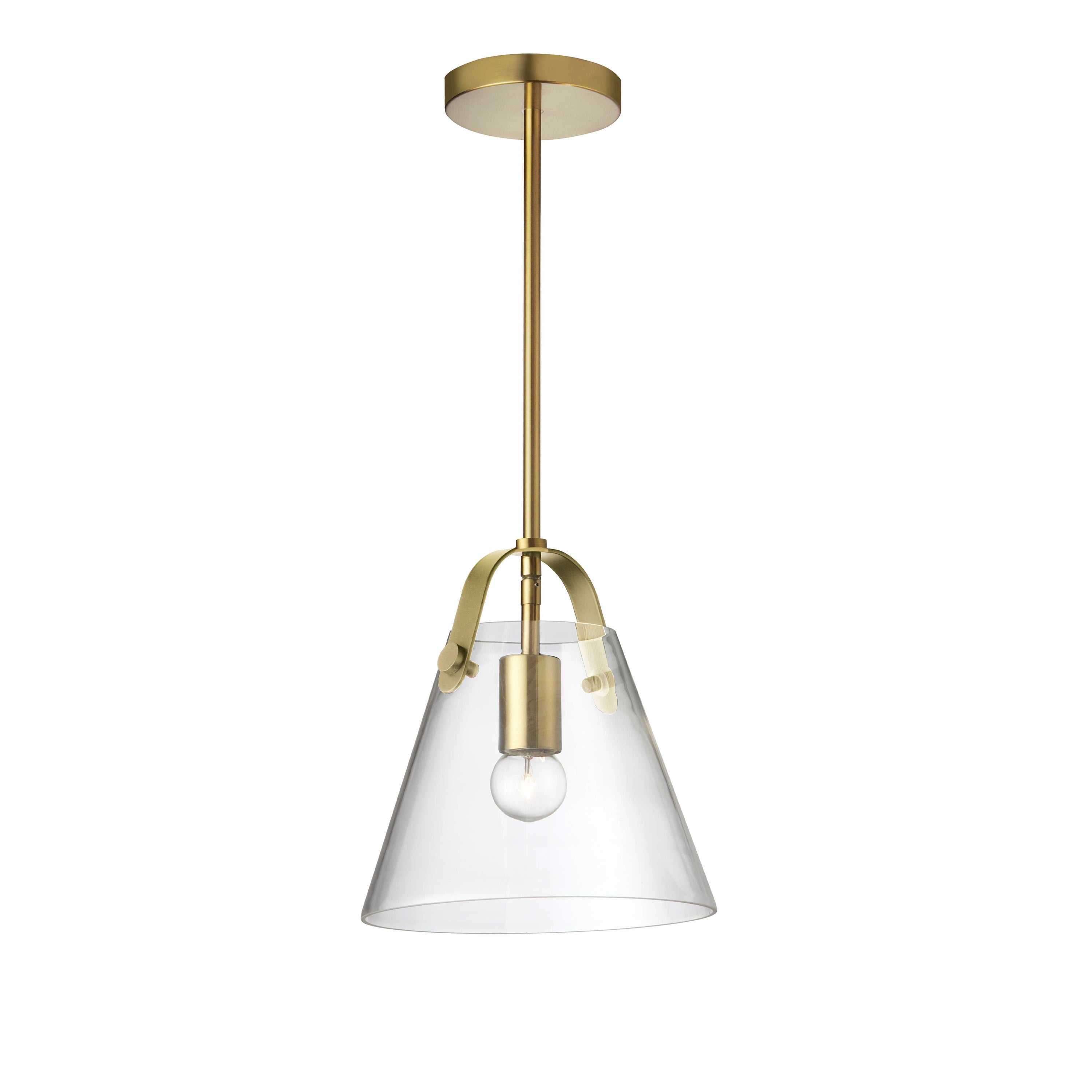 Dainolite Polly - 871-91P-AGB - 1 Light Pendant, Aged Brass w/ Clear Glass - Clear