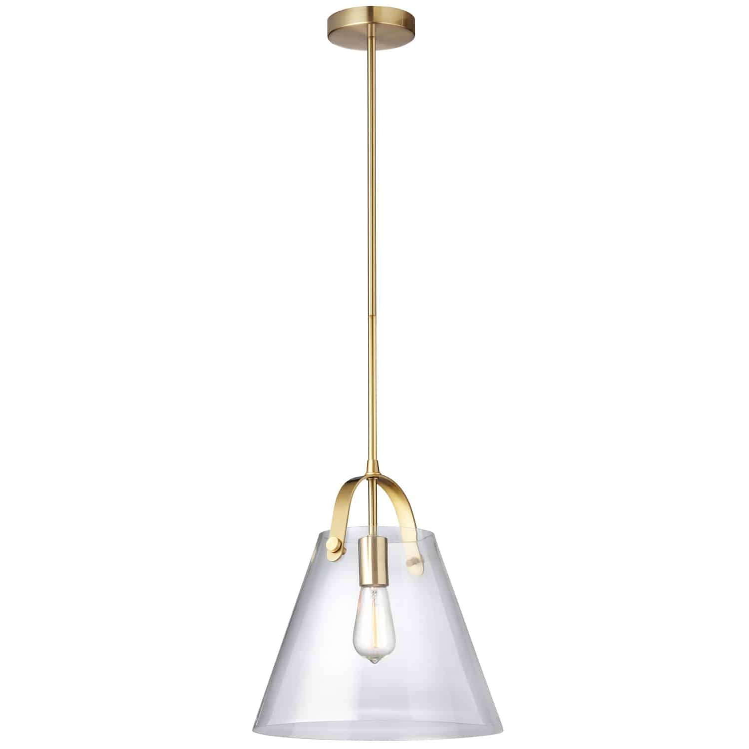 Dainolite Polly - 871P-AGB - 1 Light Pendant Aged Brass Finish with Clear Glass - Aged Brass