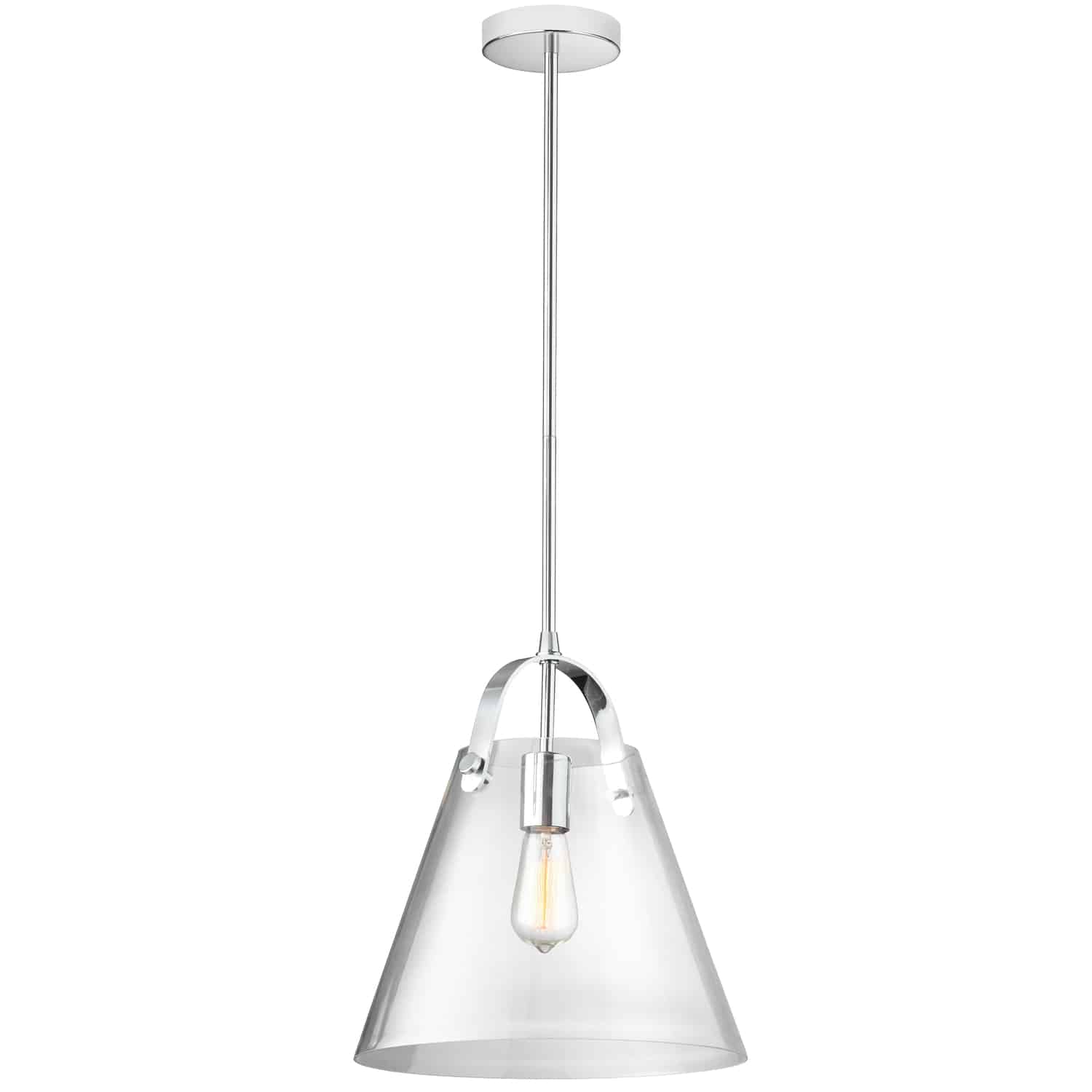 Dainolite Polly - 871P-PC - 1 Light Pendant Polished Chrome Finish with Clear Glass - Polished Chrome