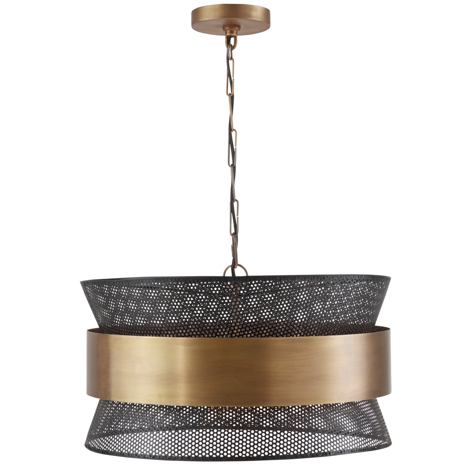 Capital Loren 330447PK Pendant Light - Patinaed Brass and Black