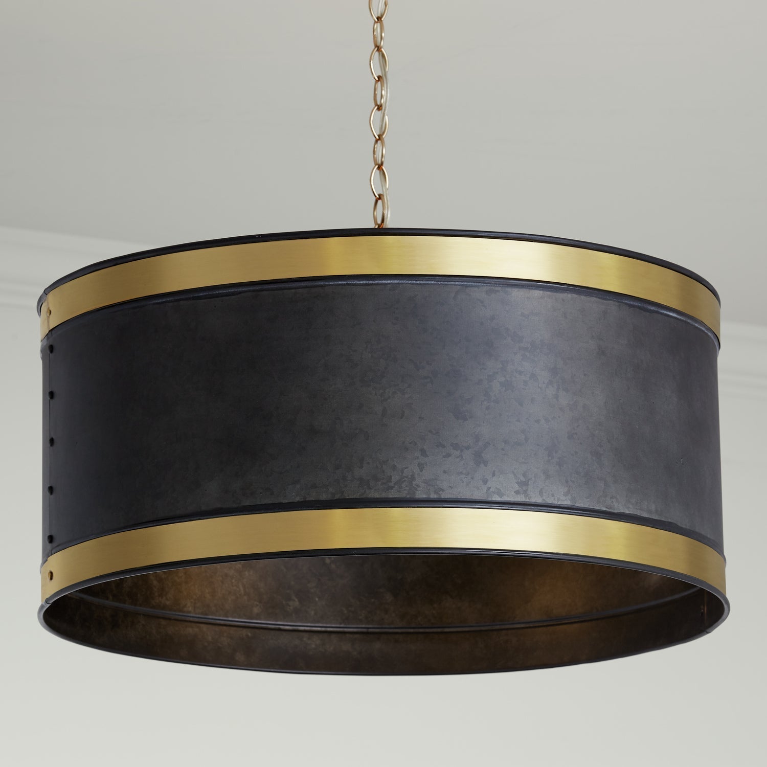 Capital Barrow 335641GB Pendant Light - Galvanized Black and True Brass