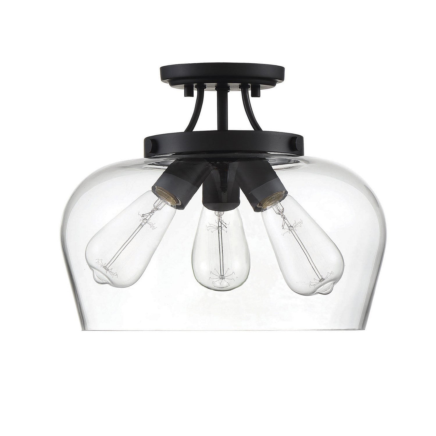 Savoy House Octave 6-4035-3-BK Semi-Flush Mount Ceiling Light Fixture - Black