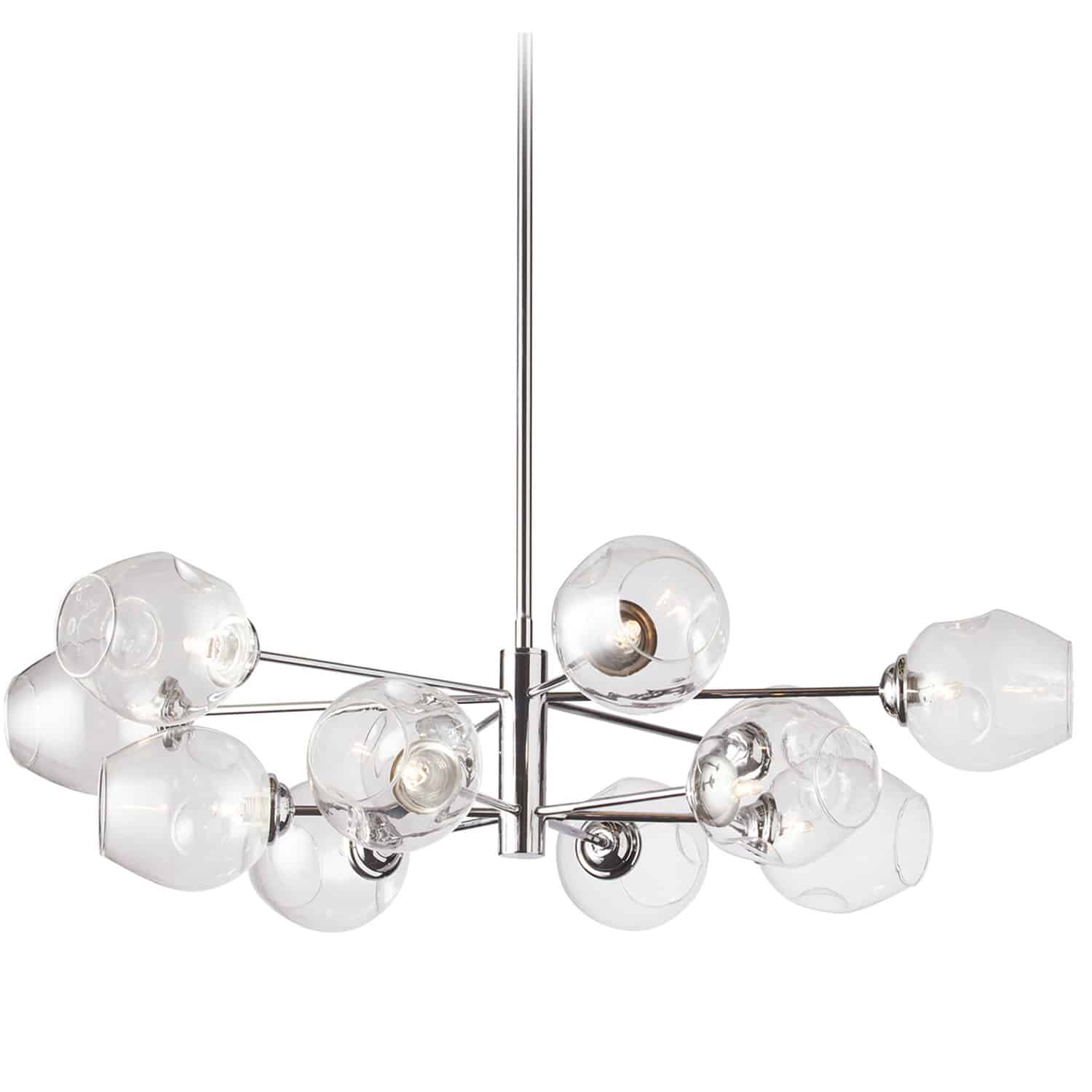 Dainolite Abii - ABI-3312P-PC - 12 Light Round Pendant, Polished Chrome Finish with Clear Glass - Polished Chrome