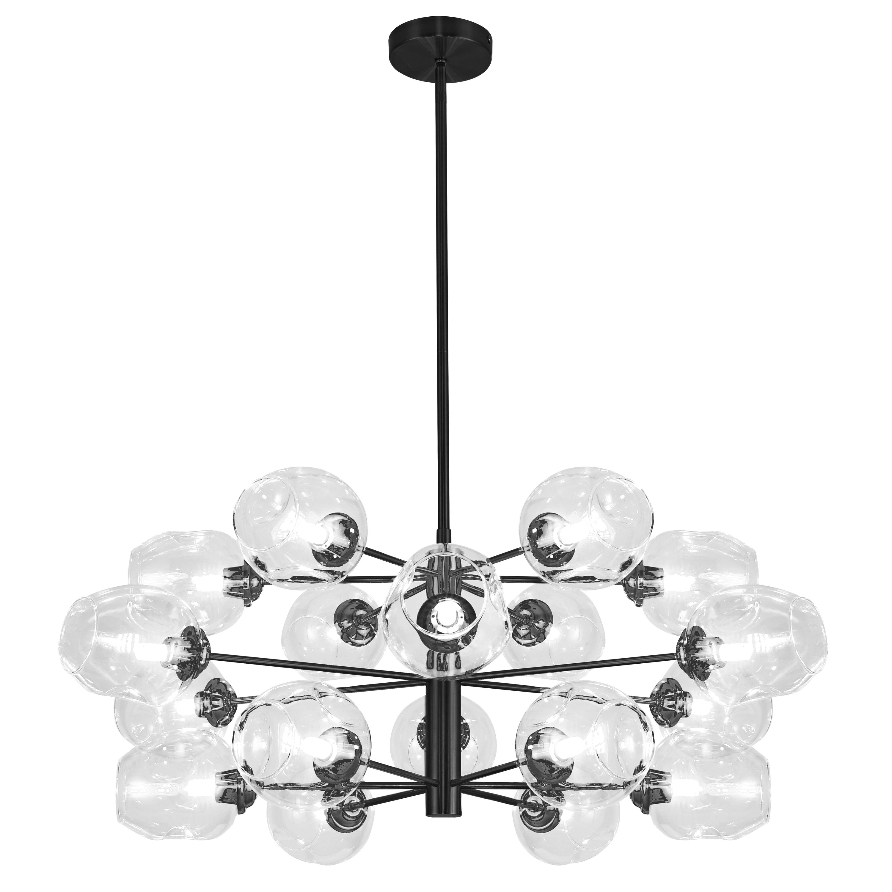 Dainolite Abii - ABI-3318C-MB-CLR - 18 Light Chandelier Fixture Matte Black with Clear Glass - Matte Black