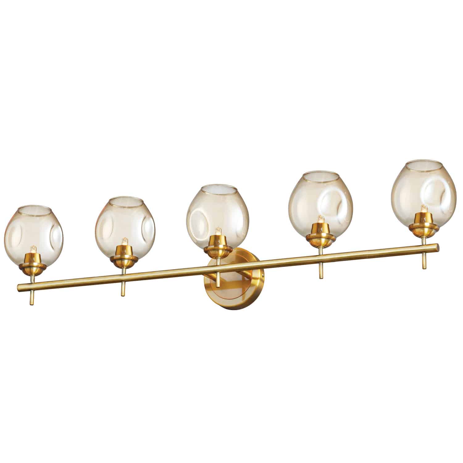 Dainolite Abii - ABI-365W-VB - 5 Light Vanity Fixture Vintage Bronze with Champagne Glass - Vintage Bronze