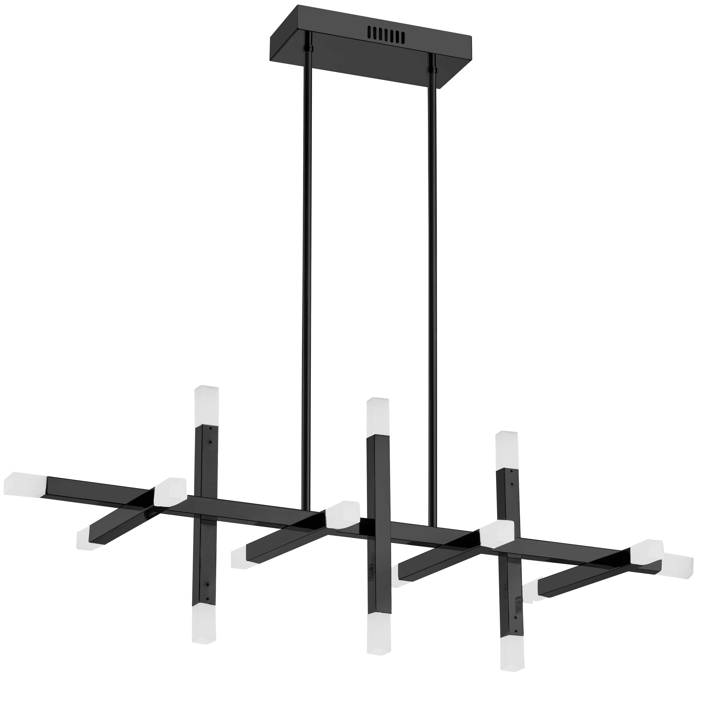 Dainolite Acasia - ACS-4064HC-MB-FR - 48W Horizontal Chandelier Fixture Matte Black with Frosted Acrylic Diffuser - Matte Black