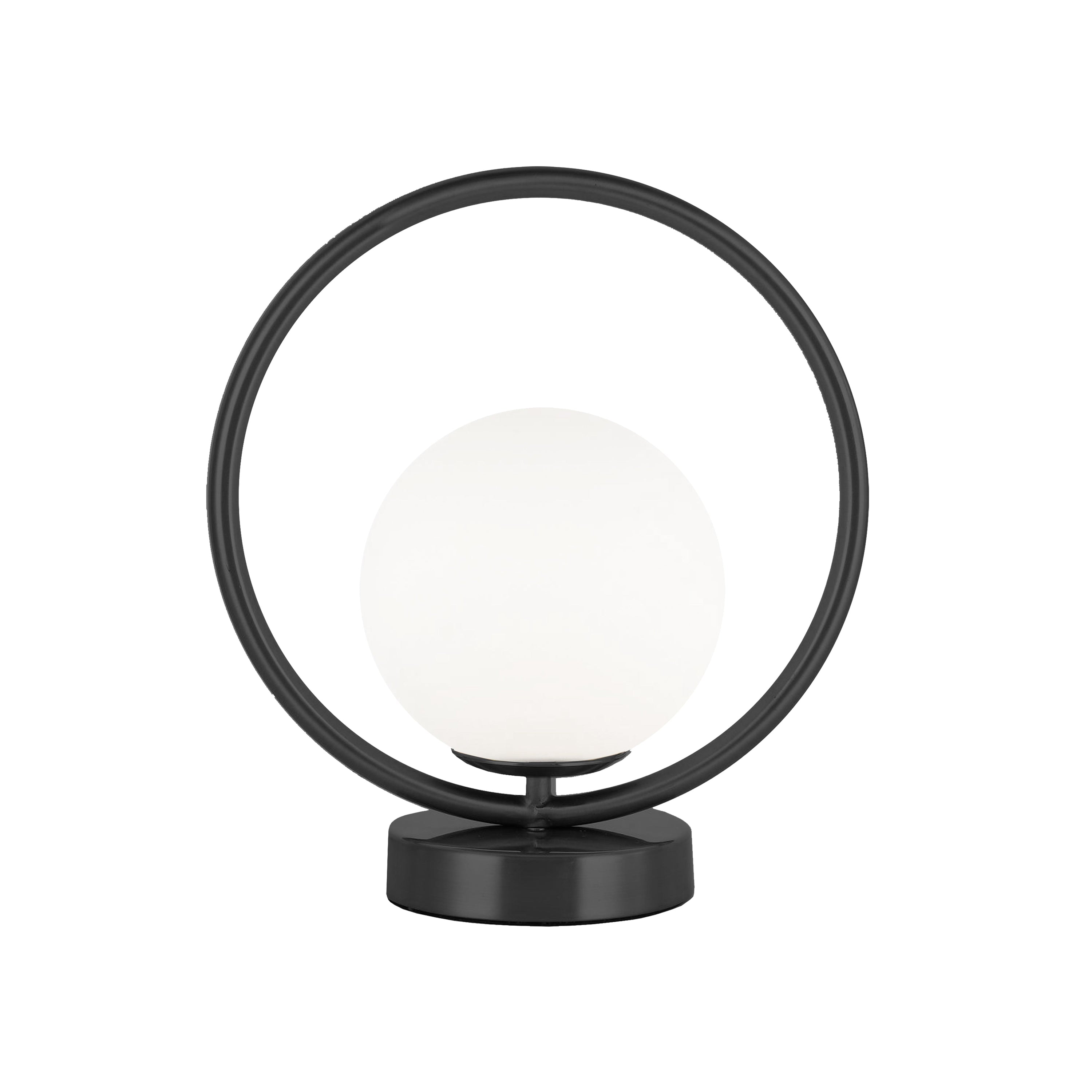 Dainolite Adrienna - ADR-101T-MB - 1 Light Table Lamp, Matte Black with White Opal Glass - Black