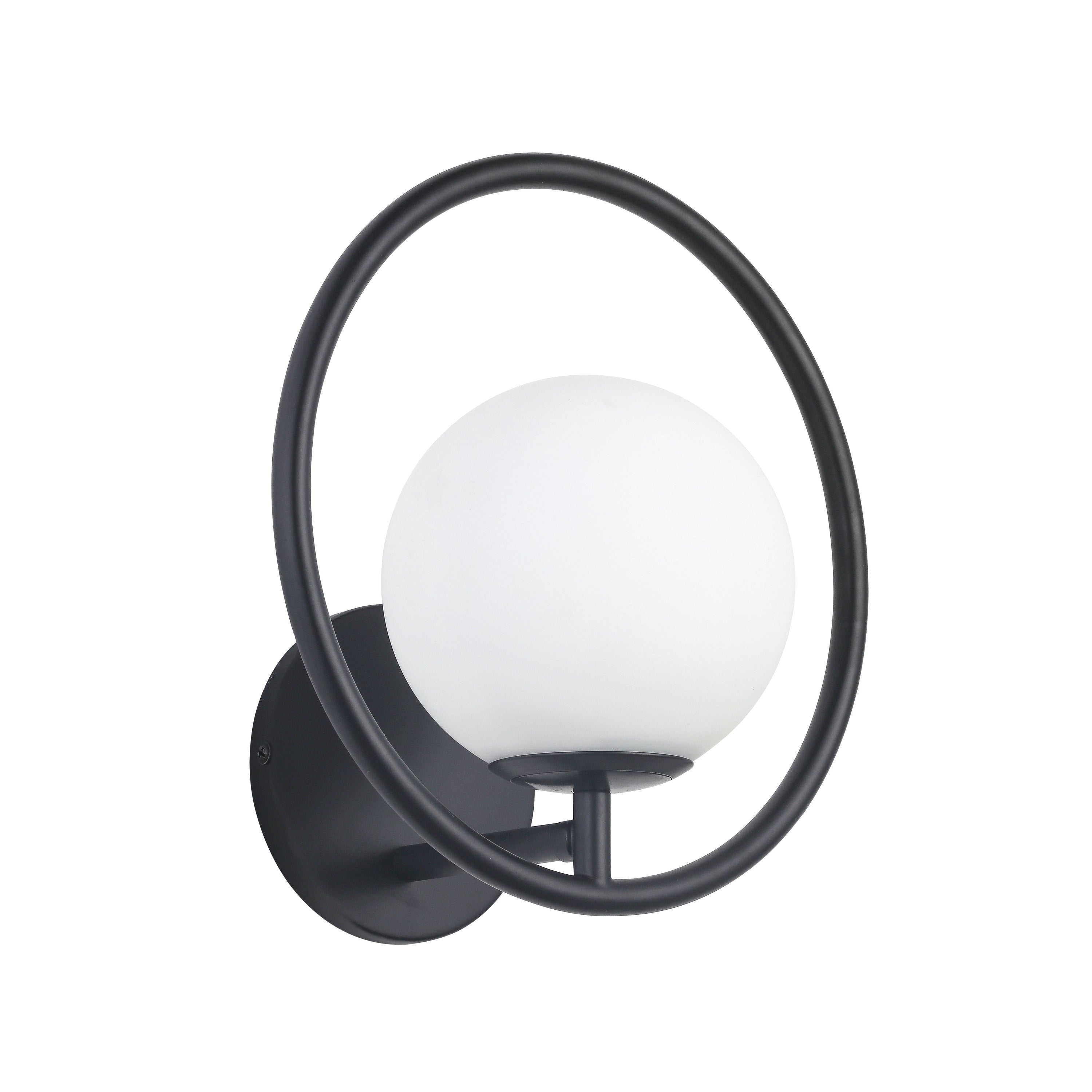 Dainolite Adrienna - ADR-91W-MB - 1 Light Wall Sconce, Matte Black w/ White Glass - Matte Black