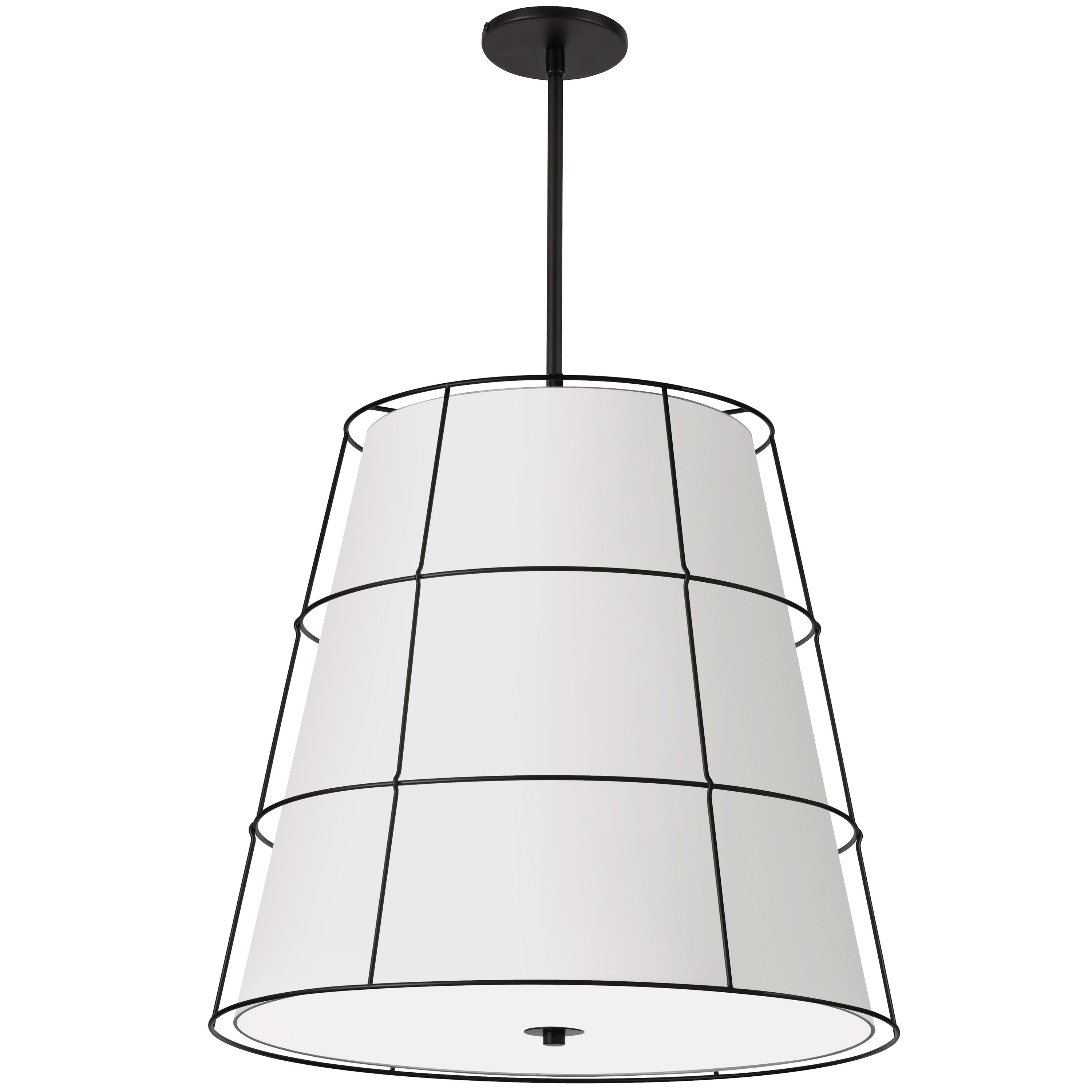 Dainolite Alcala - ALC-224P-MB - 4 Light Matte Black Pendant w/ White Shade - Black