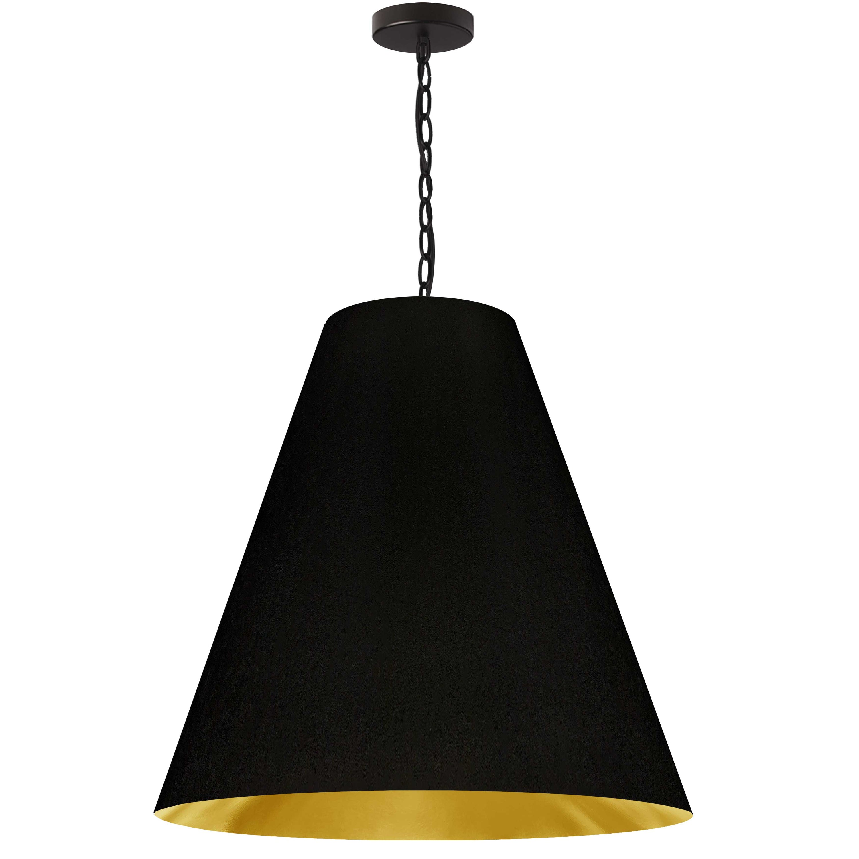 Dainolite Anaya - ANA-L-MB-698 - 1 Light Large Anaya Matte Black Pendant with Black/Gold Shade - Black