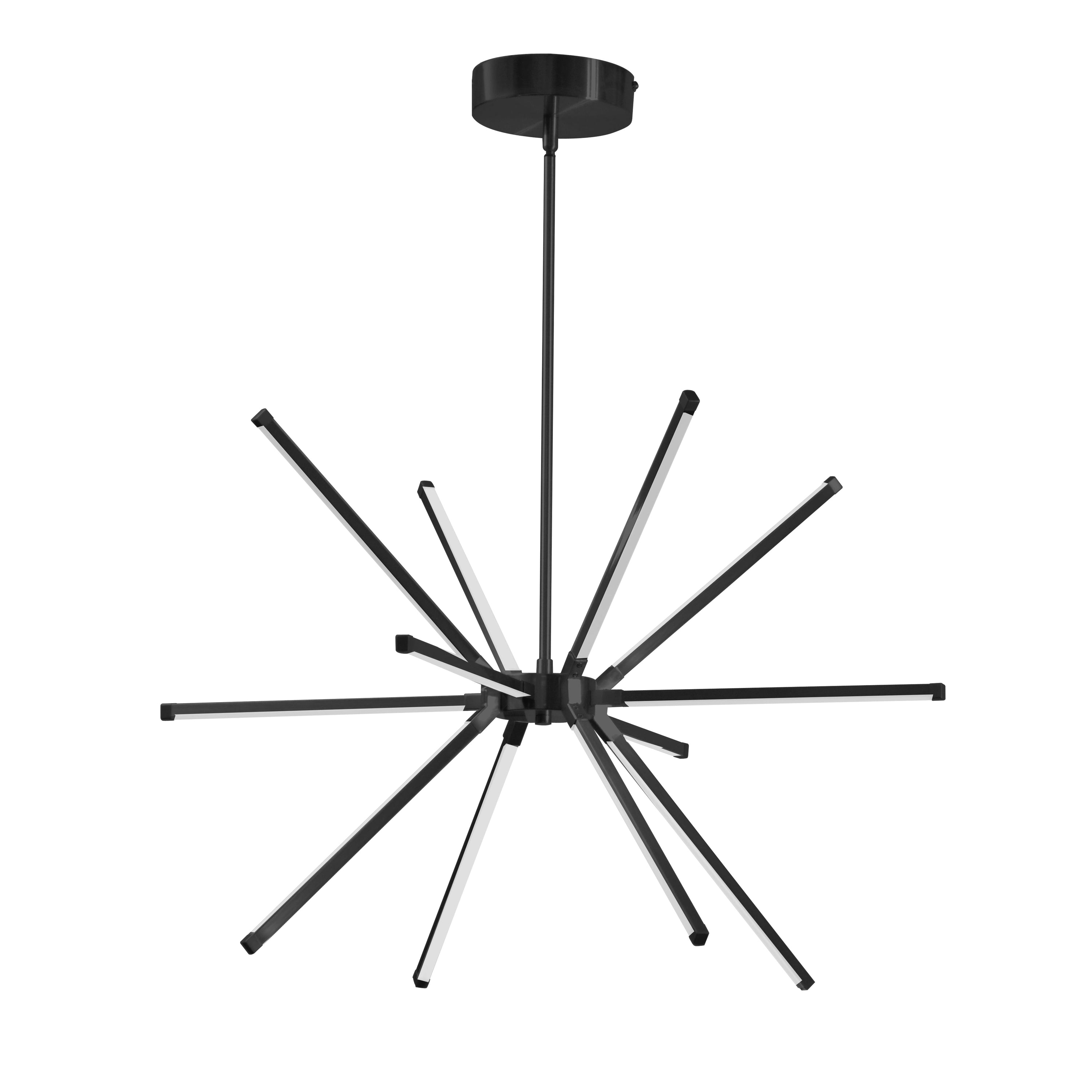 Dainolite Array - ARY-2032LEDC-MB - 32 Watt LED Chandelier Fixture Matte Black w/ White Acrylic Diffuser - Black