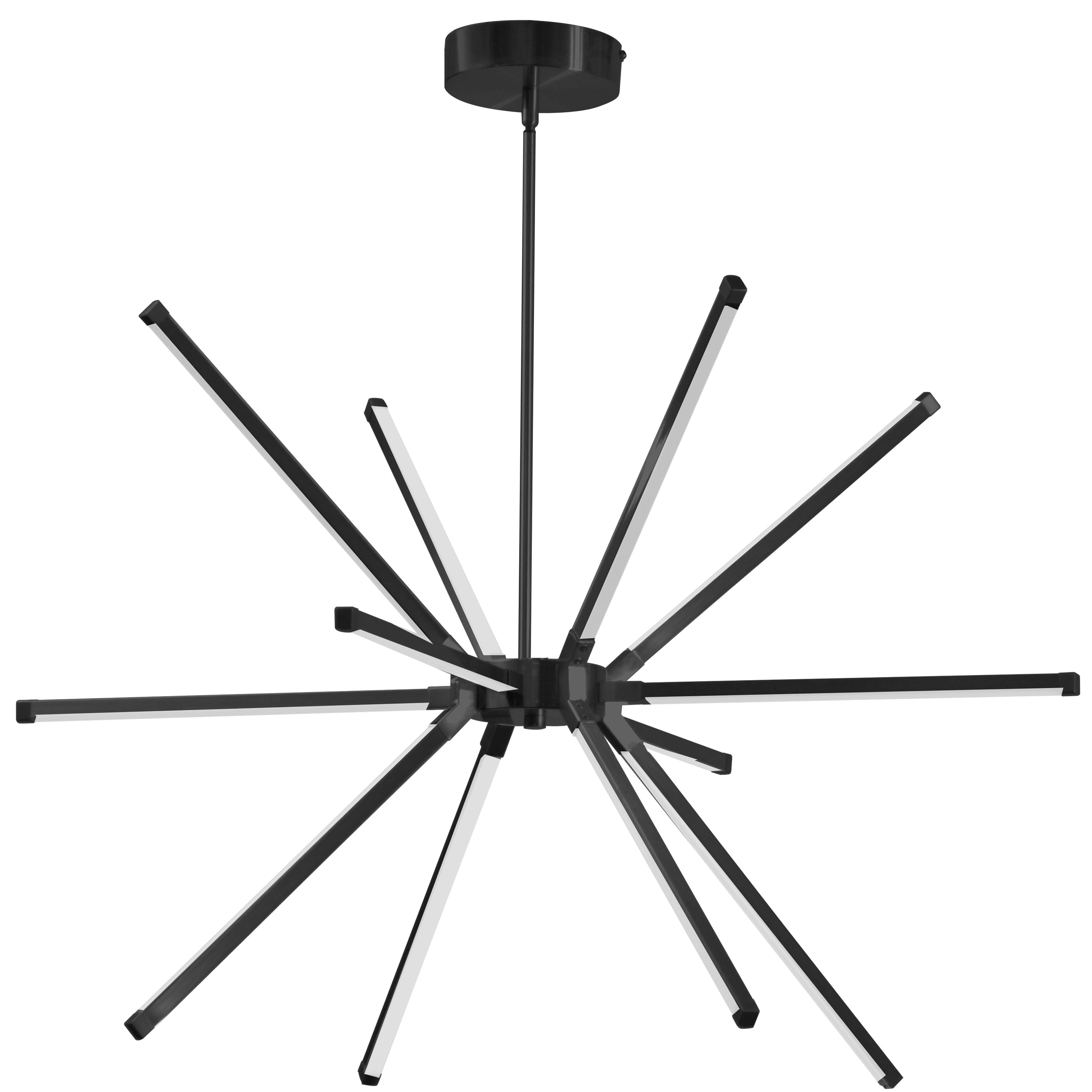 Dainolite Array - ARY-3260LEDC-MB - 60W LED Chandelier Fixture, Matte Black with White Acrylic Diffuser - Black