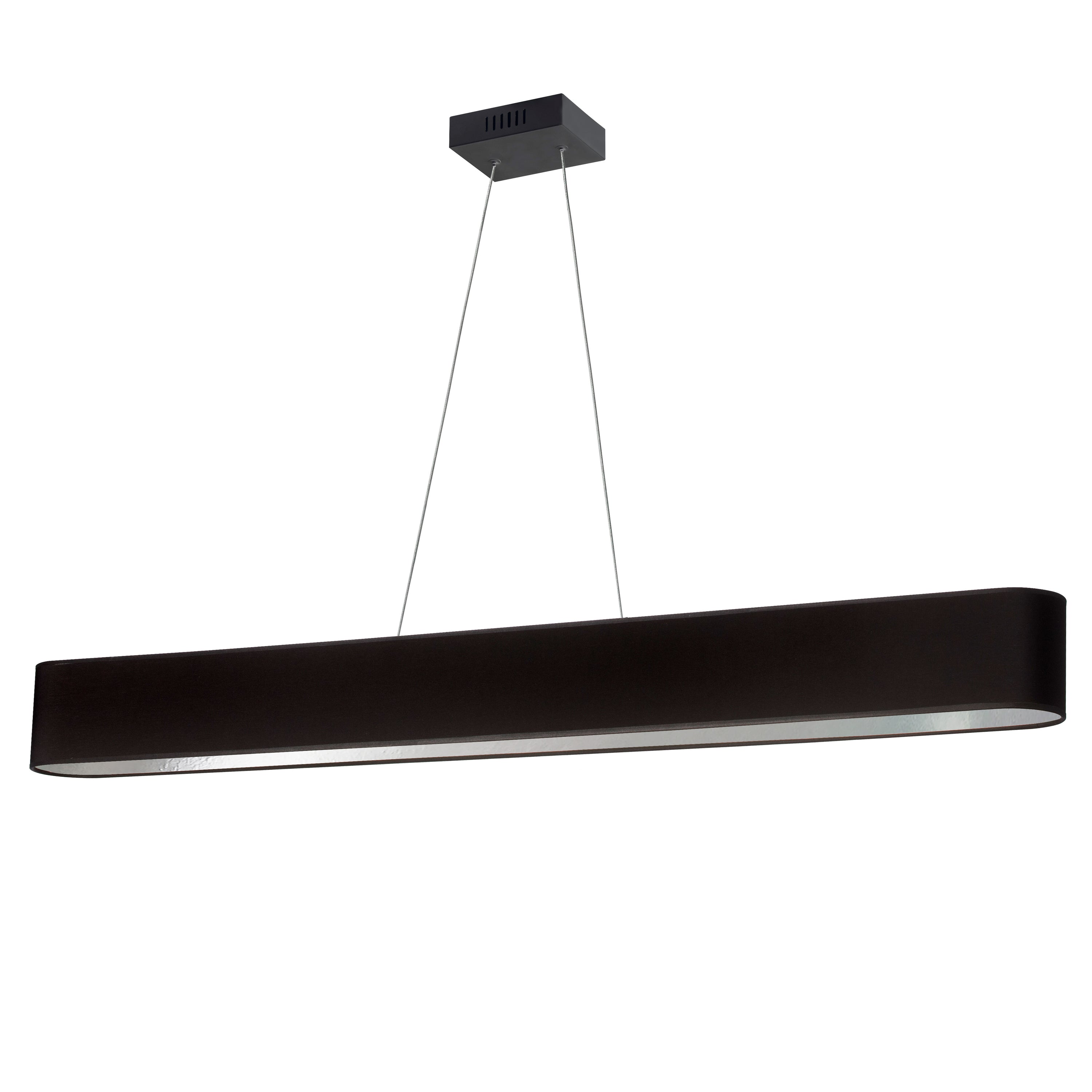 Dainolite Aubrey - AUB-R5030HP-MB-697 - 30W Horizontal Matte Black Pendant with Black/Silver Shade - Black